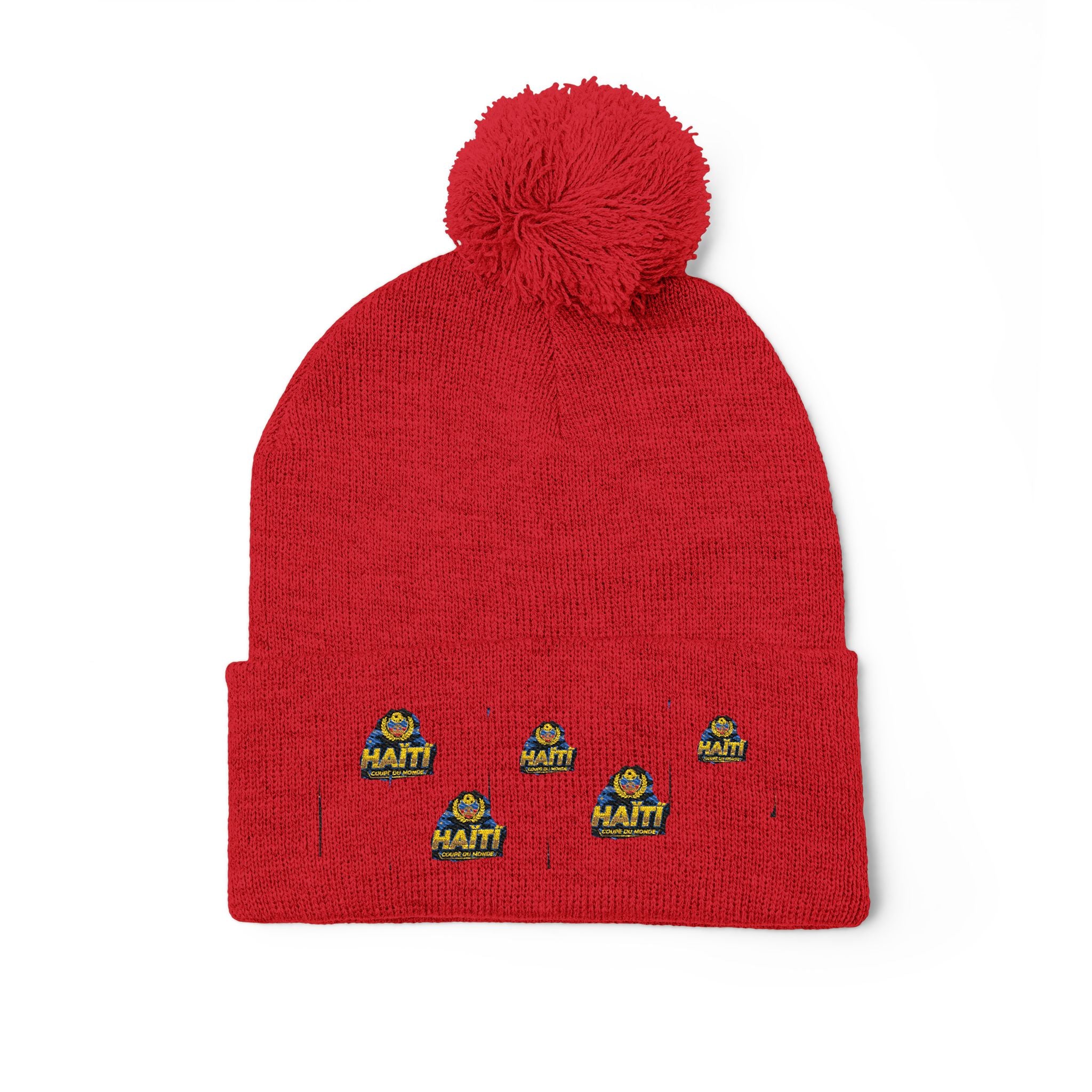 Embroidered Pom-Pom Beanie — Cute Mini Ducklings Knit Hat