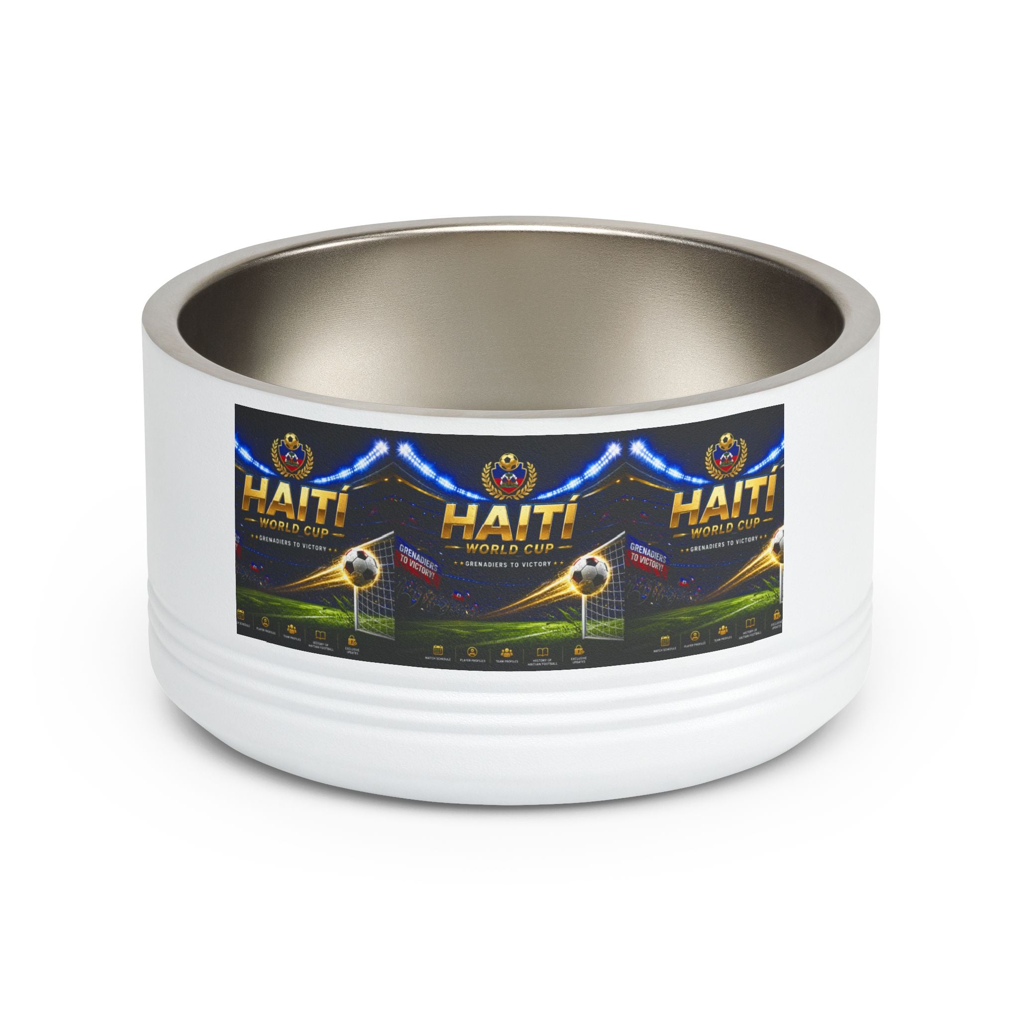 Haiti Football Crest Pet Bowl — 18oz Stainless Dog & Cat Dish