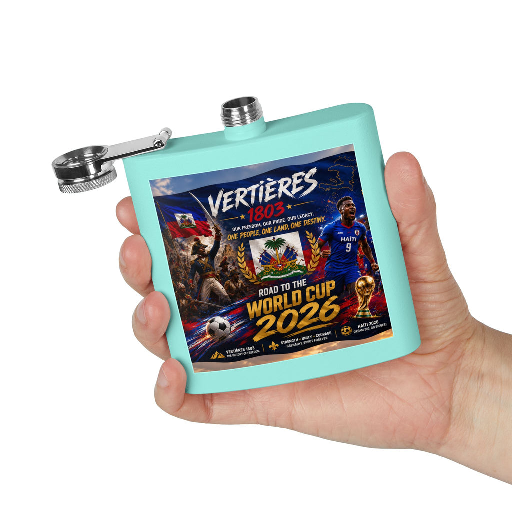Flask — Haiti Vertières 1803 World Cup 2026 Tribute 6oz Stainless Steel