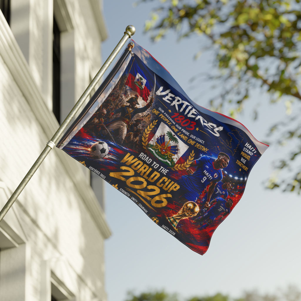 Haiti Vertières 1803 World Cup 2026 Double-Sided Flag — Road to the World Cup Support Banner