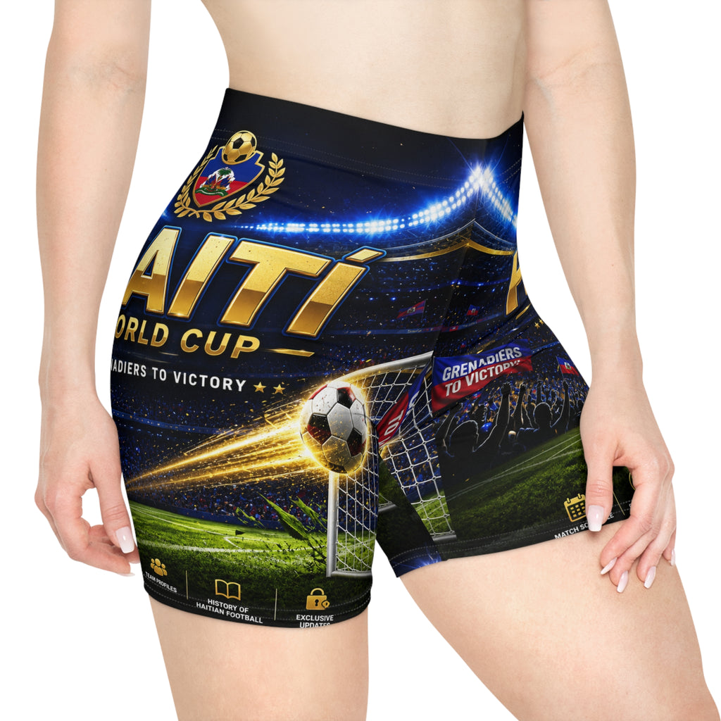 Haiti World Cup Soccer Biker Shorts — Women's All-Over Print