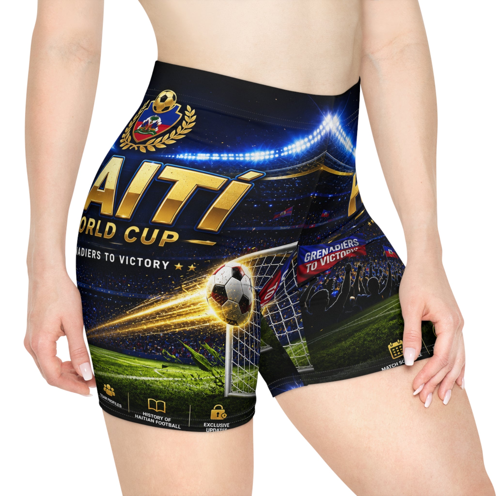 Haiti World Cup Soccer Biker Shorts — Women's All-Over Print