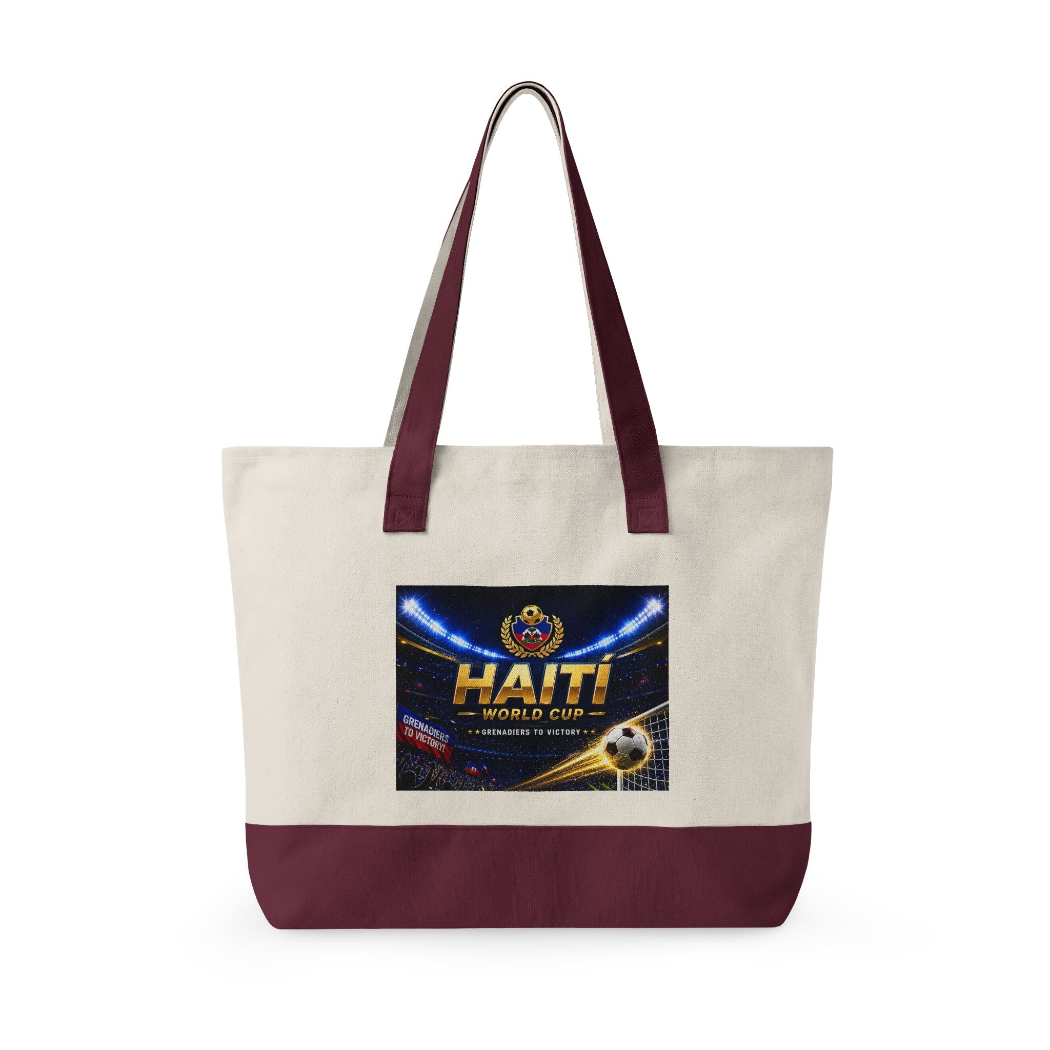 Haiti Football World Cup Canvas Tote Bag — Zippered Beach & Travel Tote