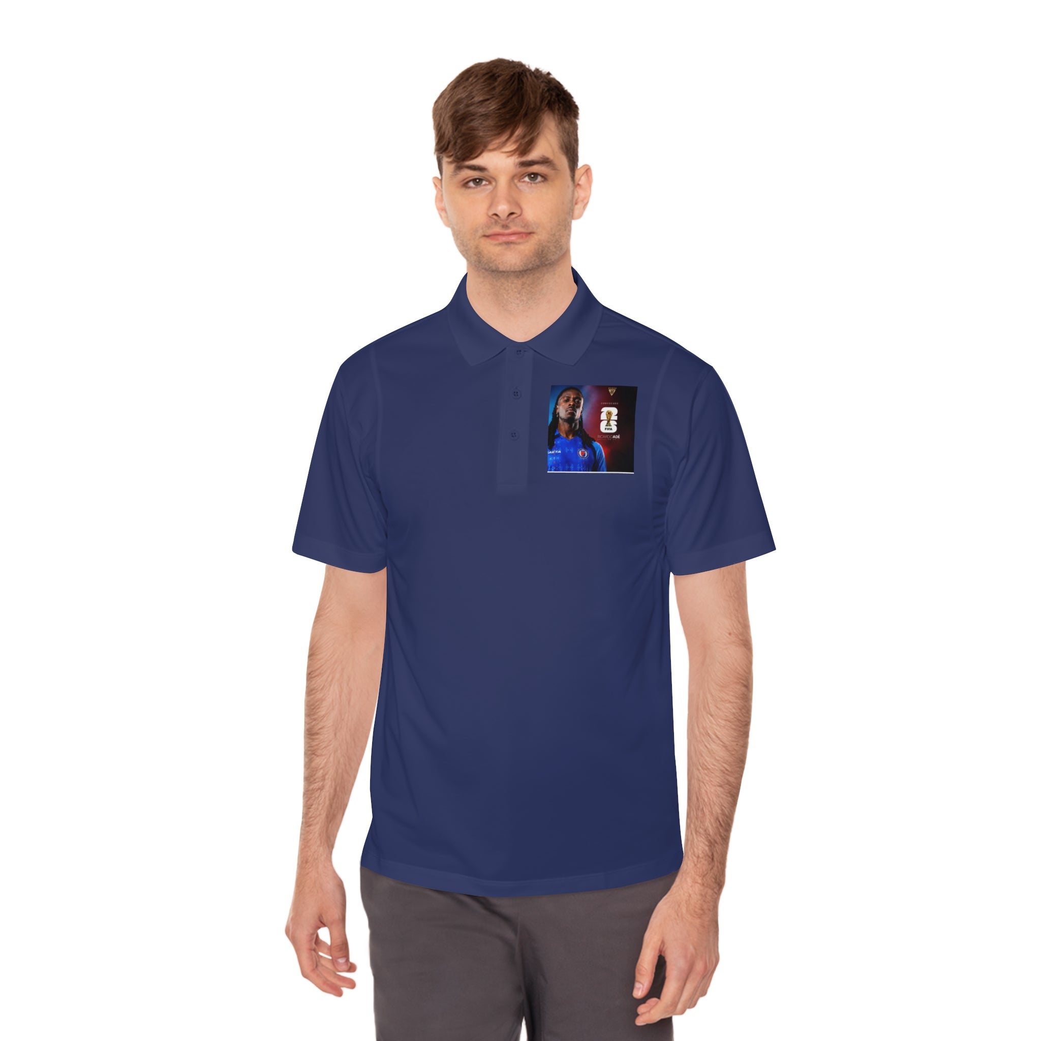 Men's Sport Polo Shirt with Player Photo & Back Number 4 — Athletic Team Golf Polo
