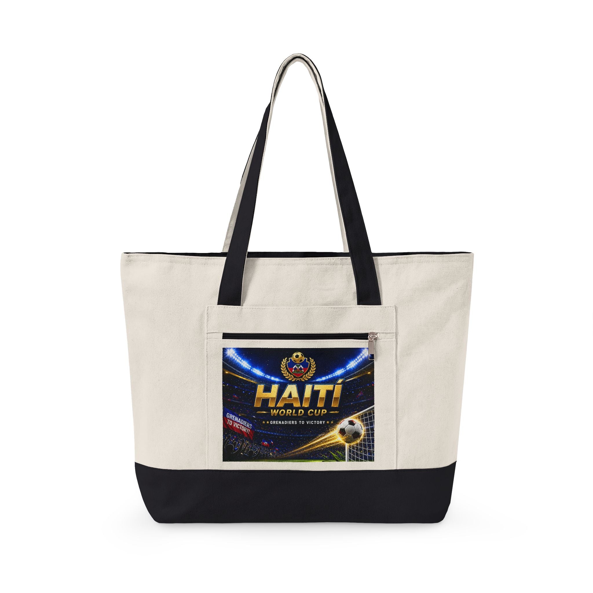 Haiti Football World Cup Canvas Tote Bag — Zippered Beach & Travel Tote