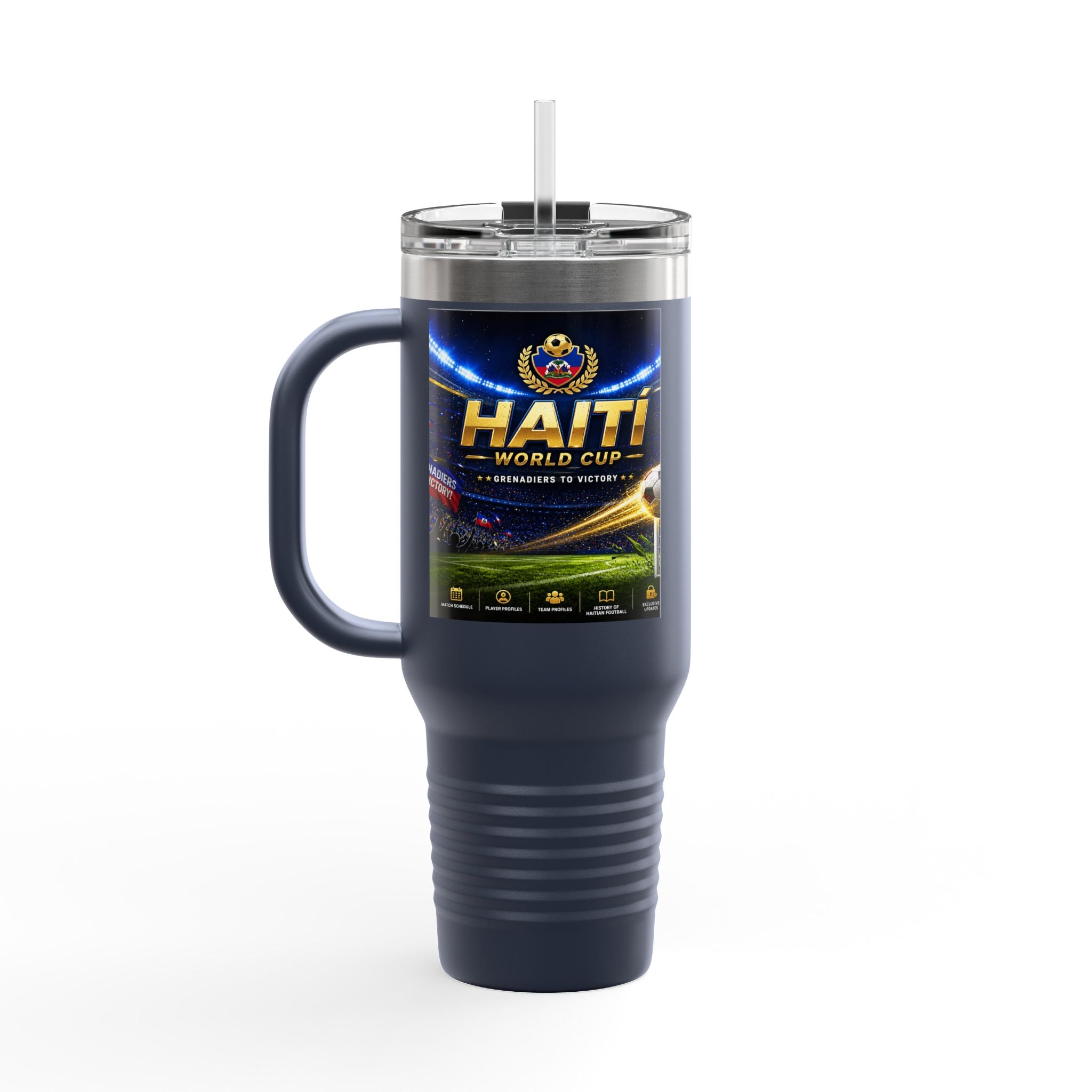 Haiti World Cup 40oz Insulated Travel Mug — Sports Fan Tumbler