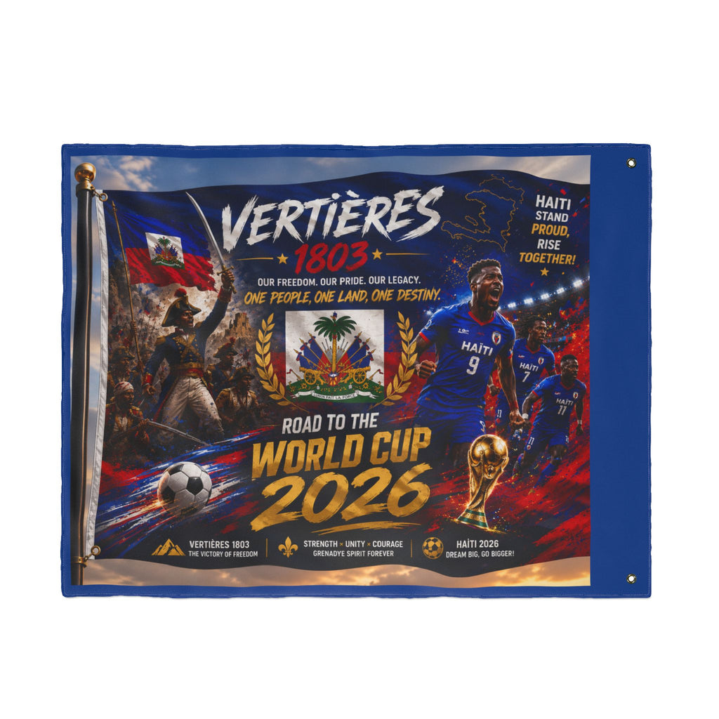 Haiti World Cup 2026 Double-Sided Flag – Vertières 1803 Soccer Tribute