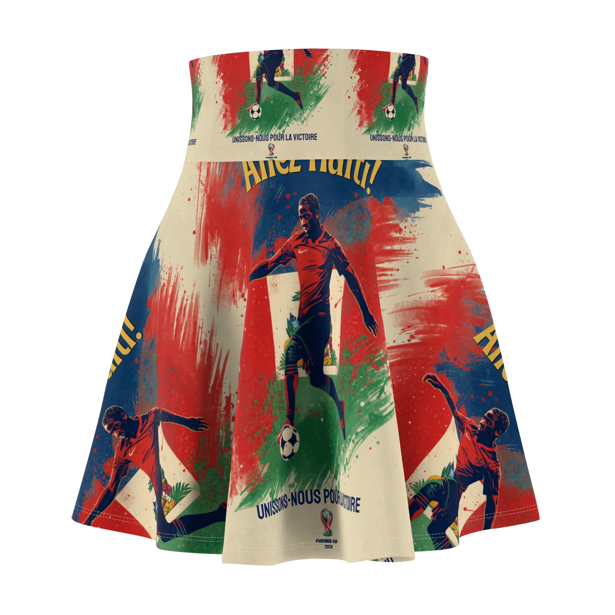 Vintage Soccer Player Skater Skirt — Retro World Cup Football Print