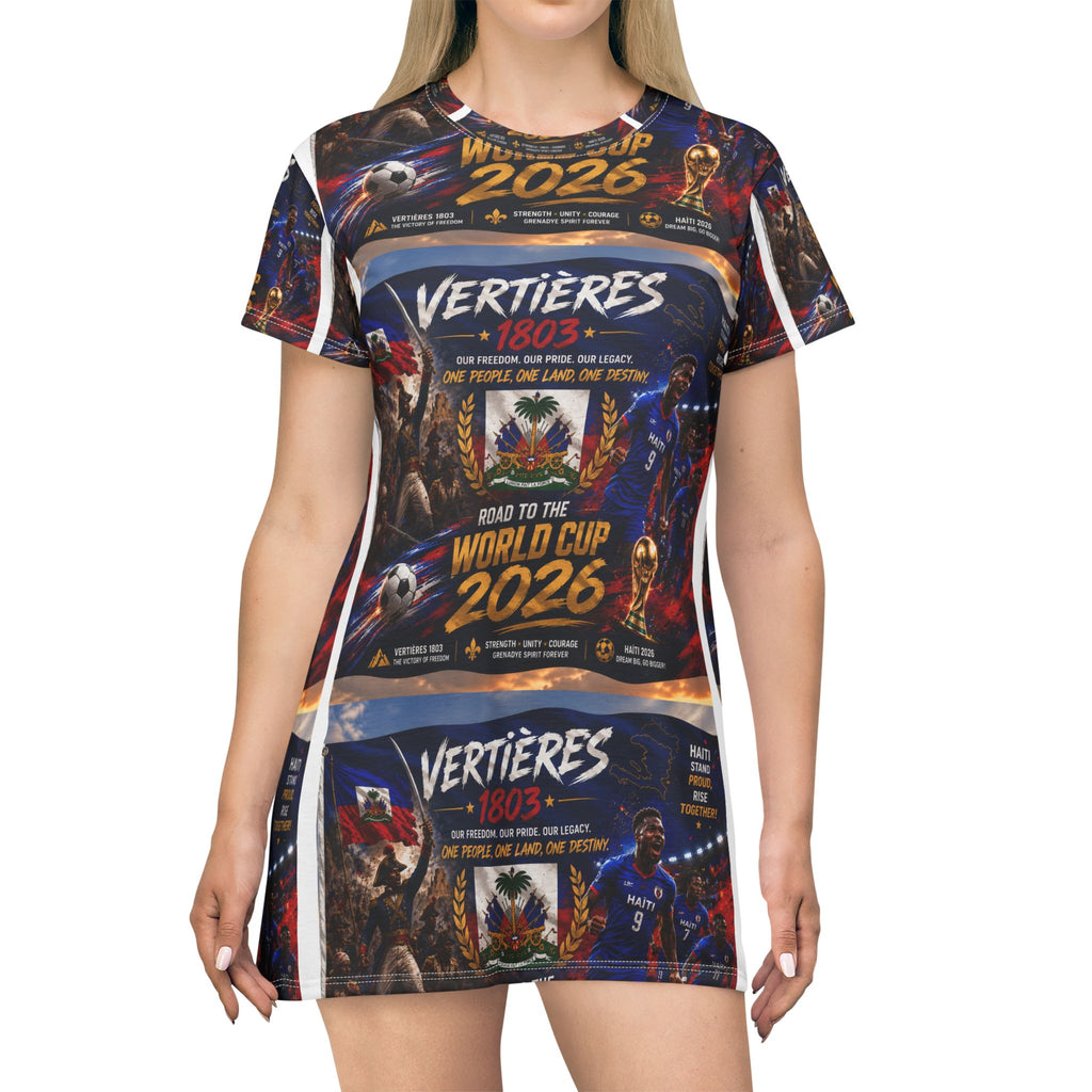 World Cup 2026 Soccer T-Shirt Dress — Vertières Tribute Design