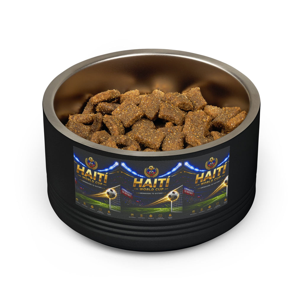 Haiti Football Crest Pet Bowl — 18oz Stainless Dog & Cat Dish