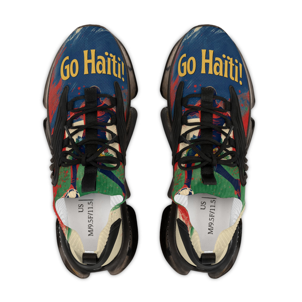 Mesh Sneakers — 'Go Haiti!' Athletic Shoes with Flag-Inspired Design