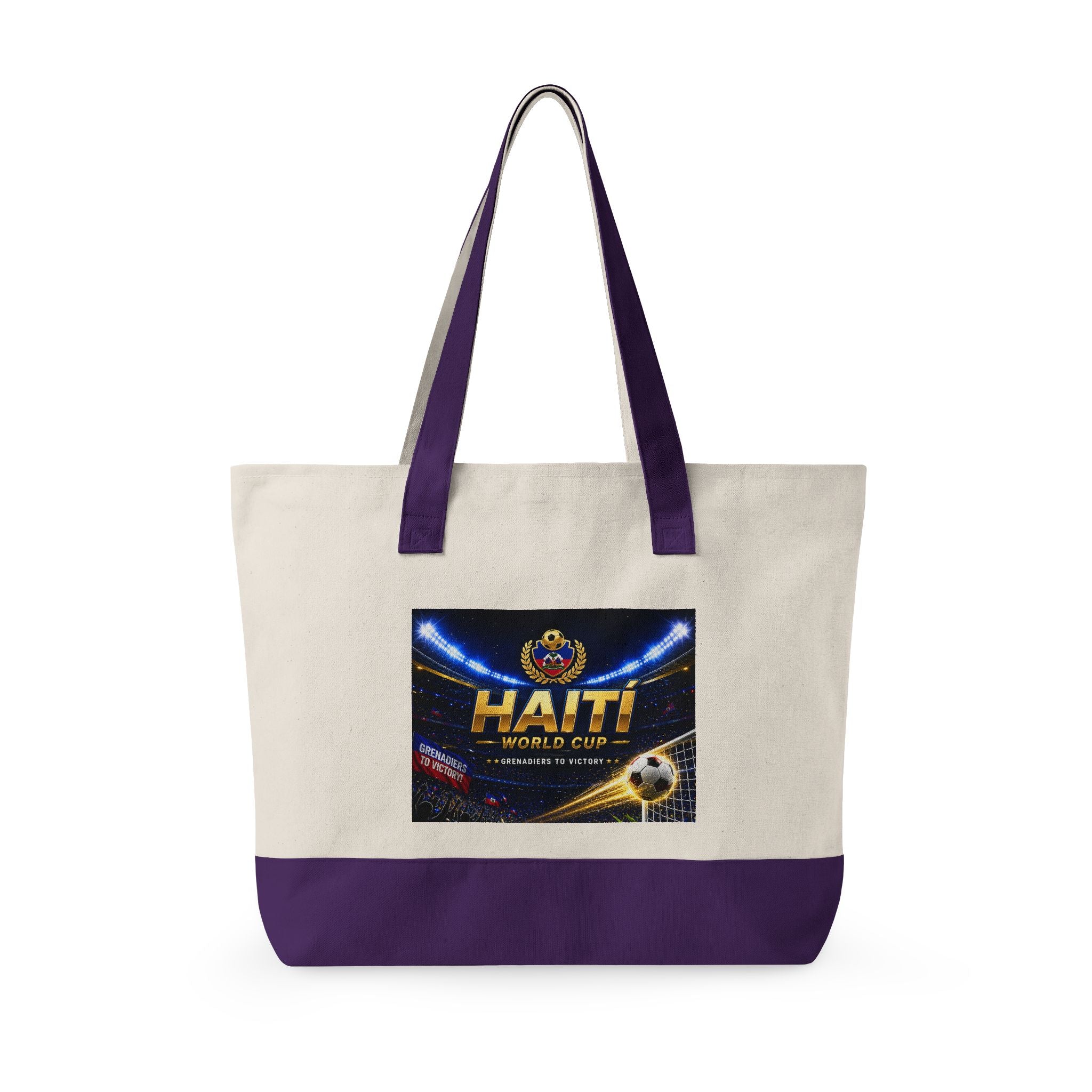 Haiti Football World Cup Canvas Tote Bag — Zippered Beach & Travel Tote