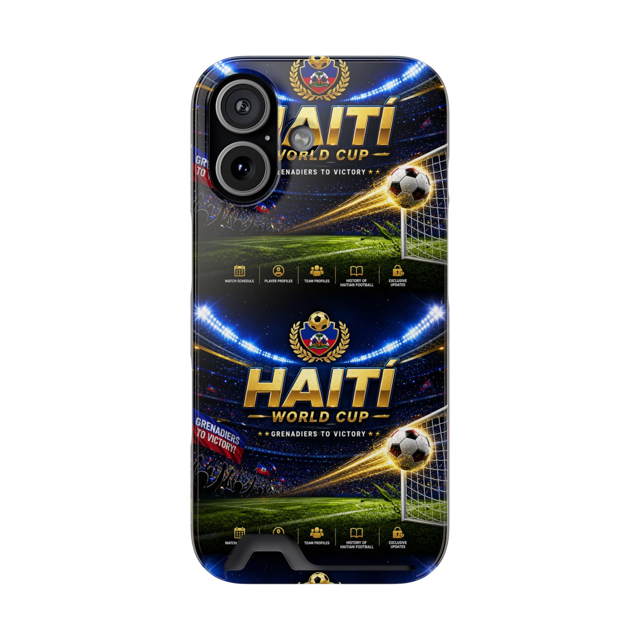 Haiti World Cup Soccer Phone Case with Card Holder