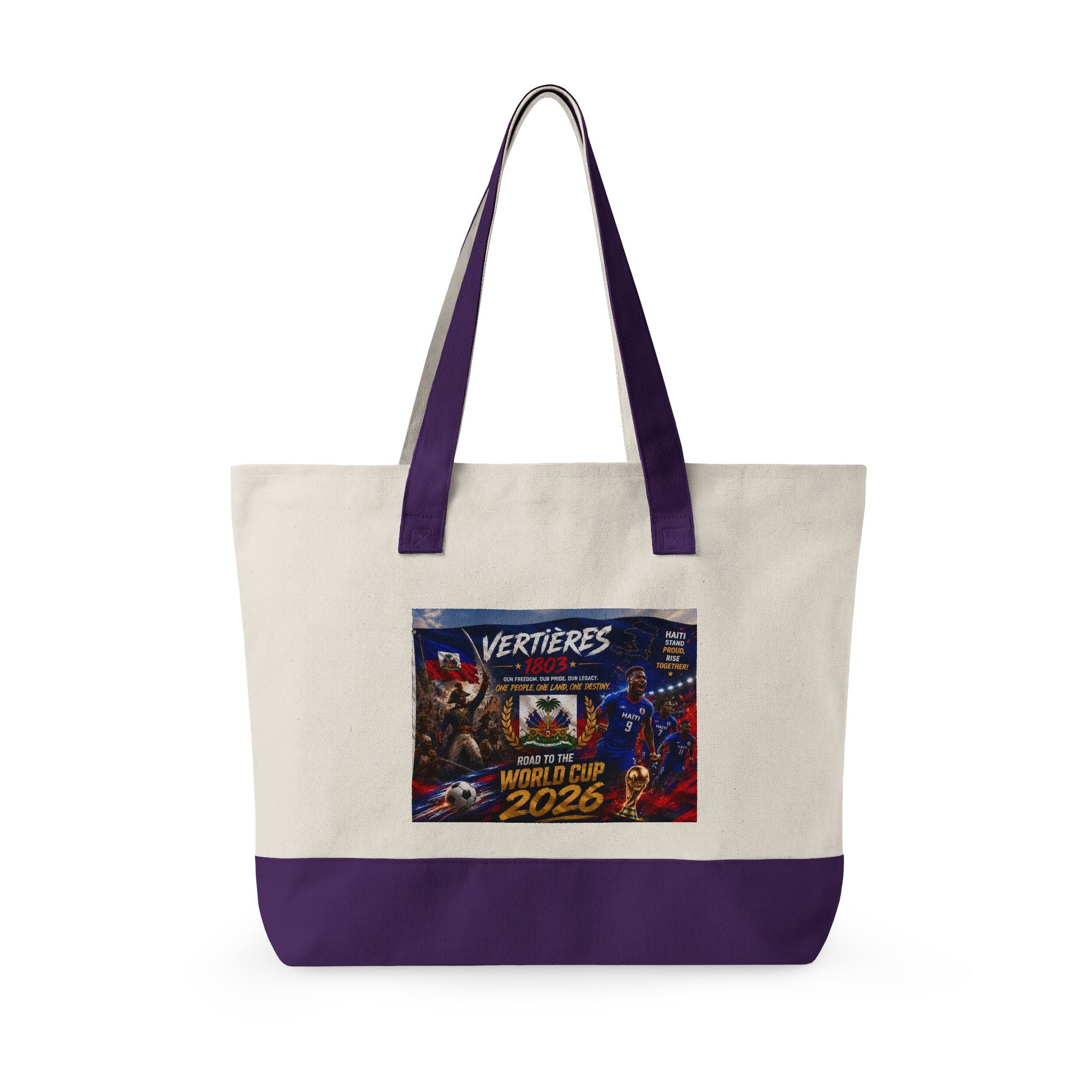 Canvas Tote Bag — Vertières World Cup 2026 Graphic Zippered Tote