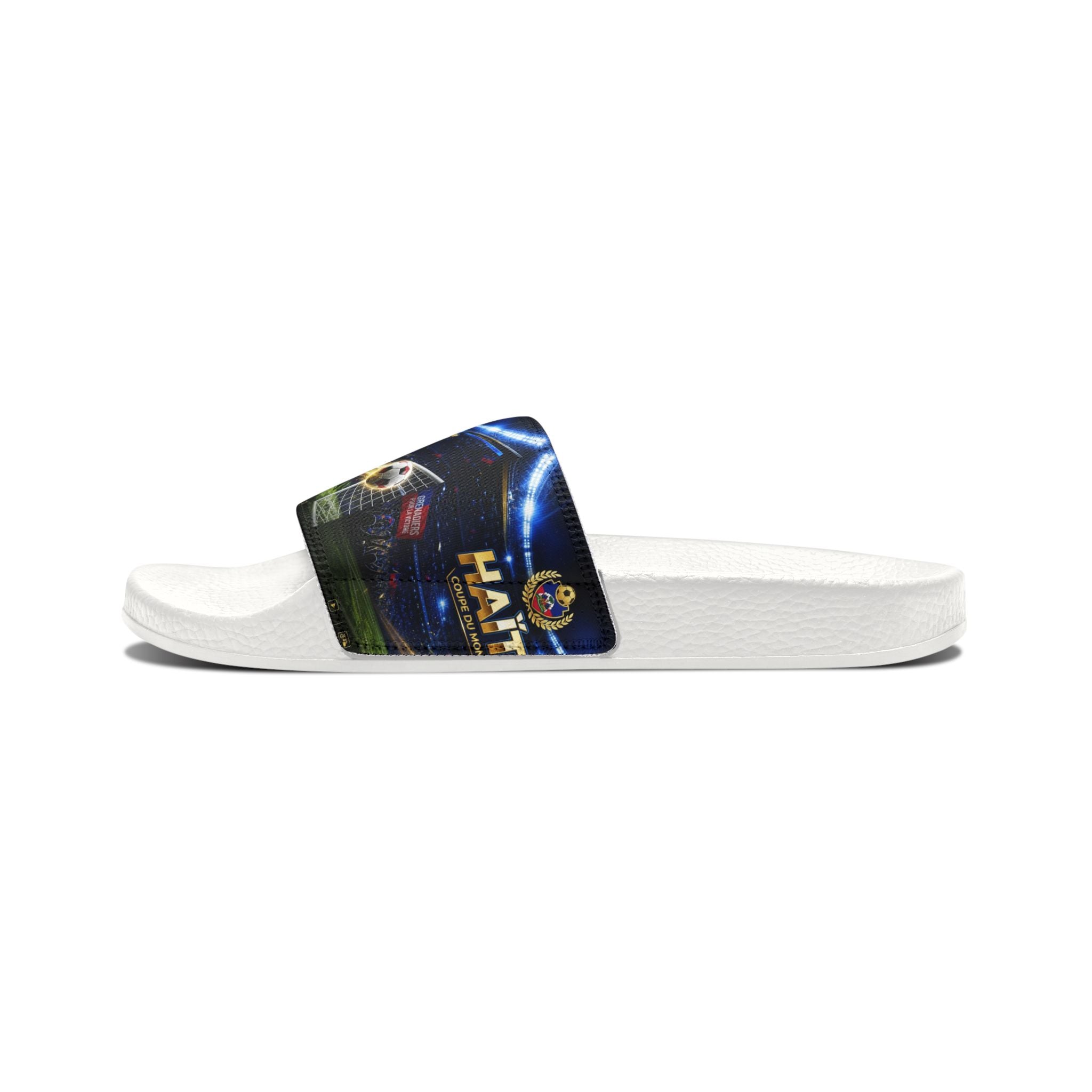 Youth Soccer Stadium Slide Sandals — Custom Haiti Team Design
