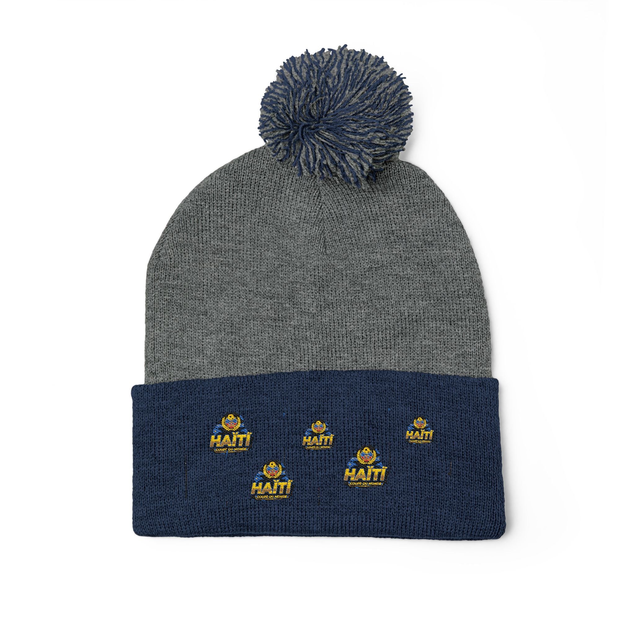 Embroidered Pom-Pom Beanie — Cute Mini Ducklings Knit Hat