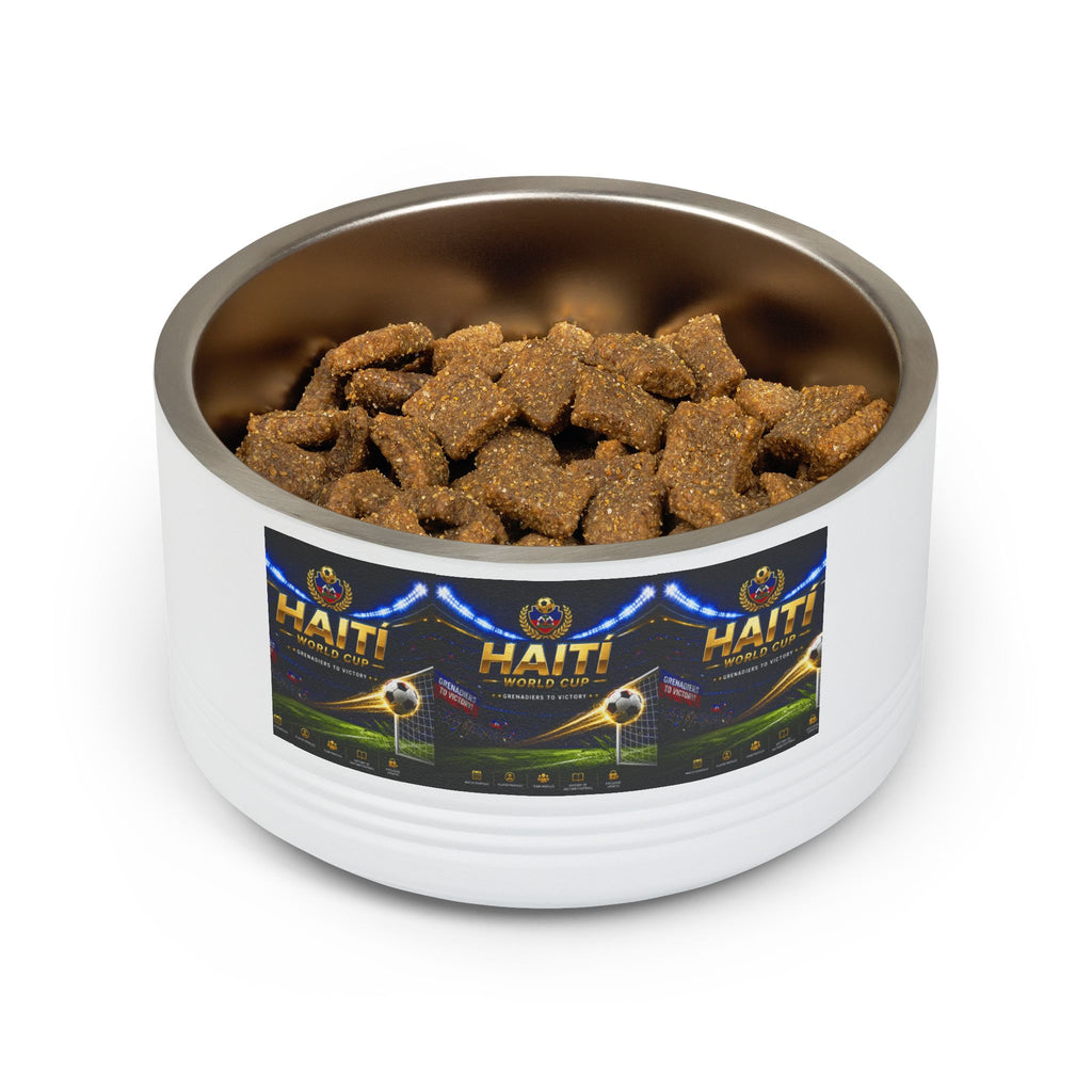 Haiti Football Crest Pet Bowl — 18oz Stainless Dog & Cat Dish