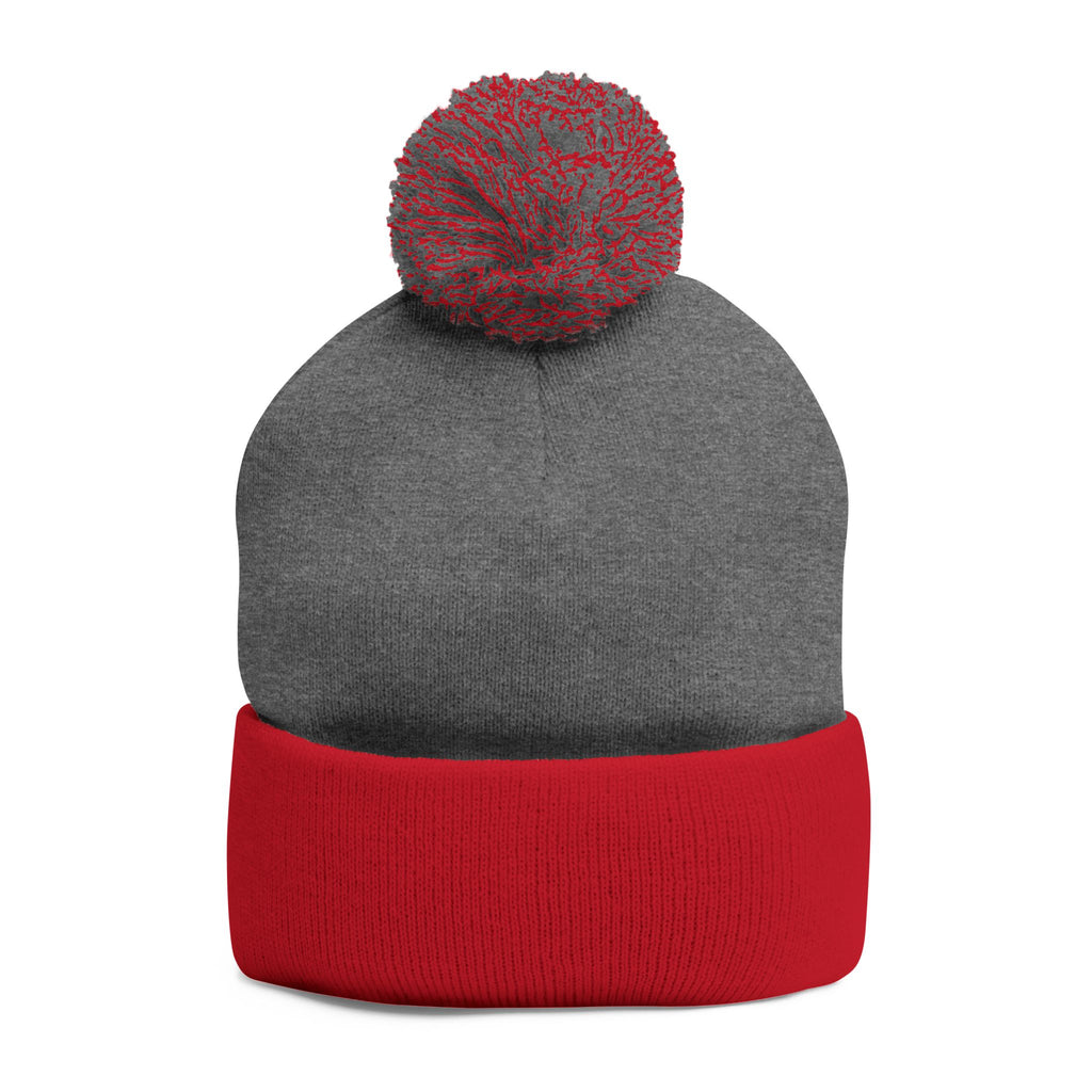 Embroidered Pom-Pom Beanie — Cute Mini Ducklings Knit Hat