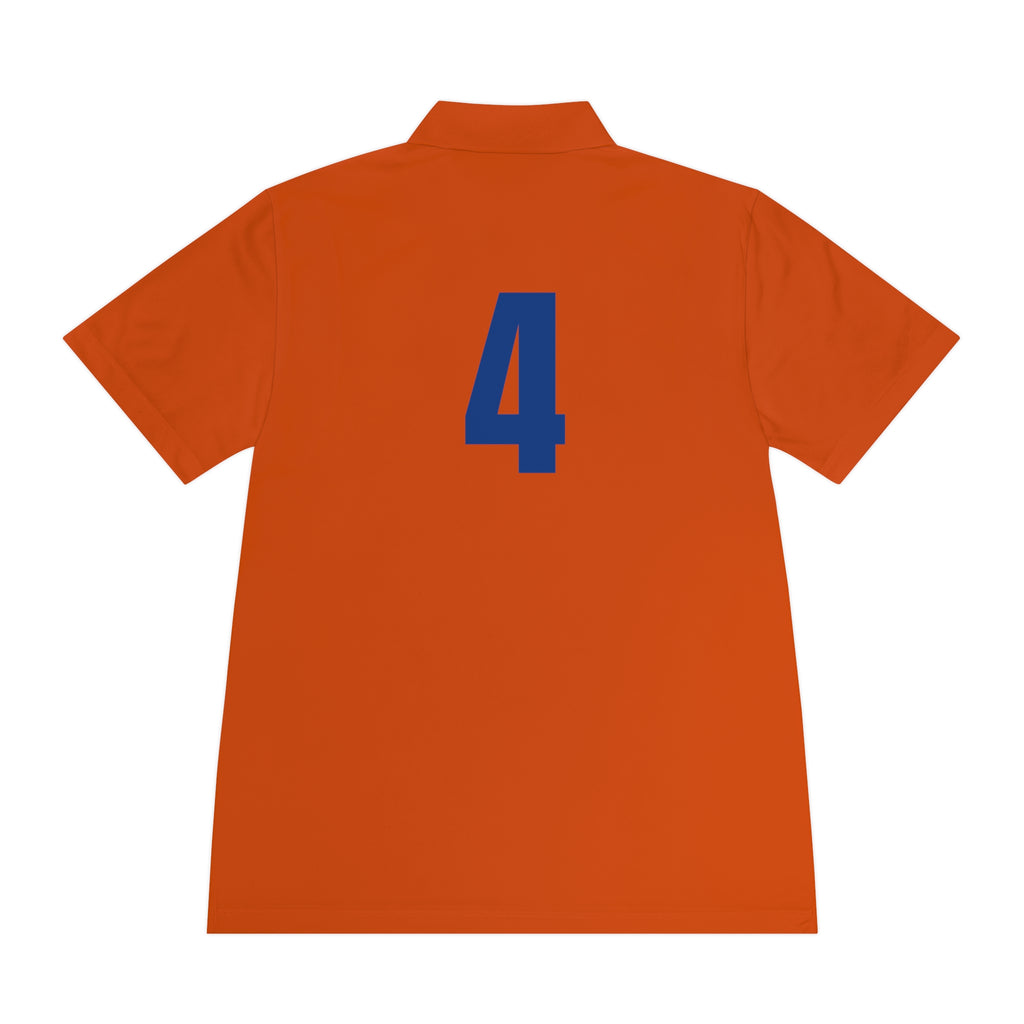 Men's Sport Polo Shirt with Player Photo & Back Number 4 — Athletic Team Golf Polo