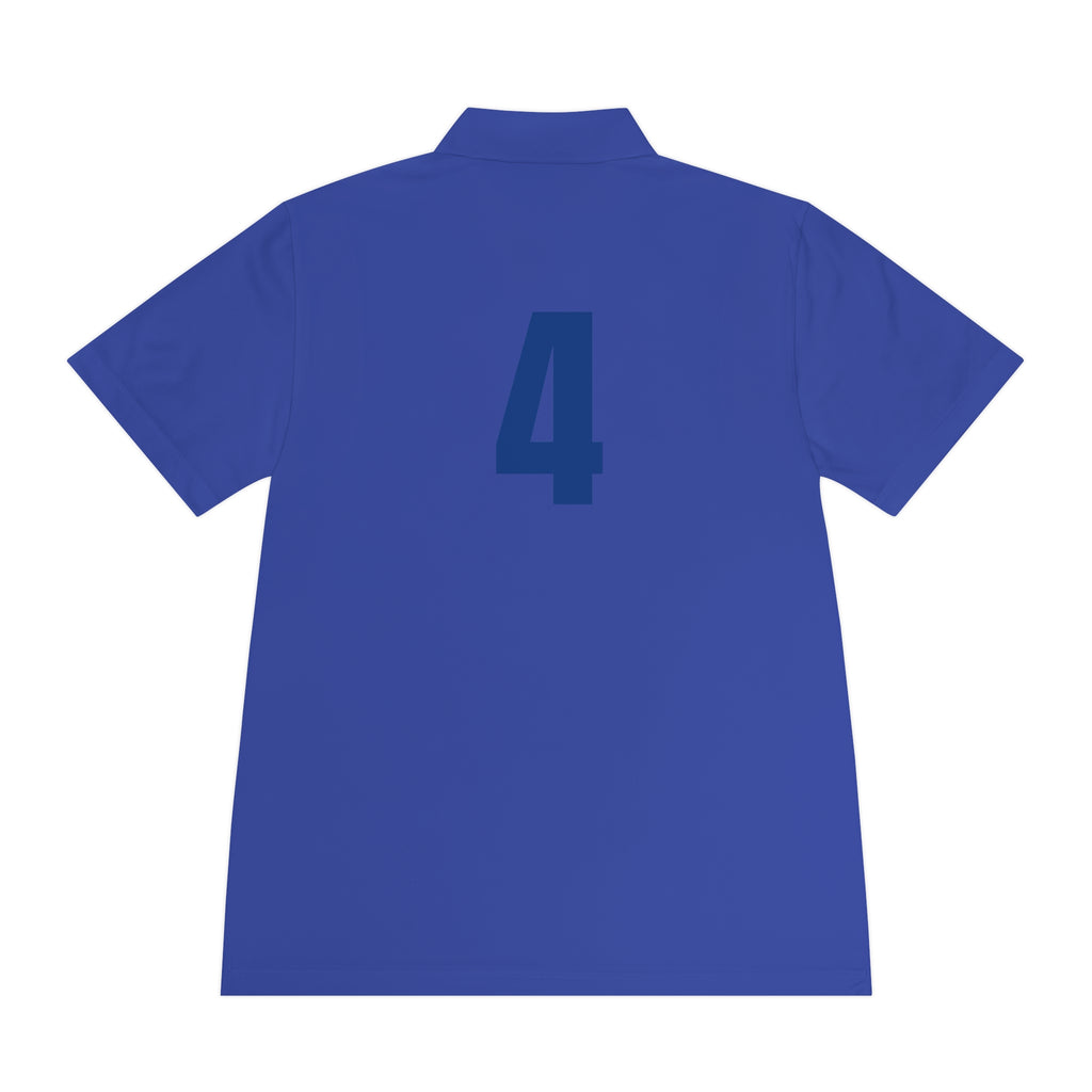Men's Sport Polo Shirt with Player Photo & Back Number 4 — Athletic Team Golf Polo