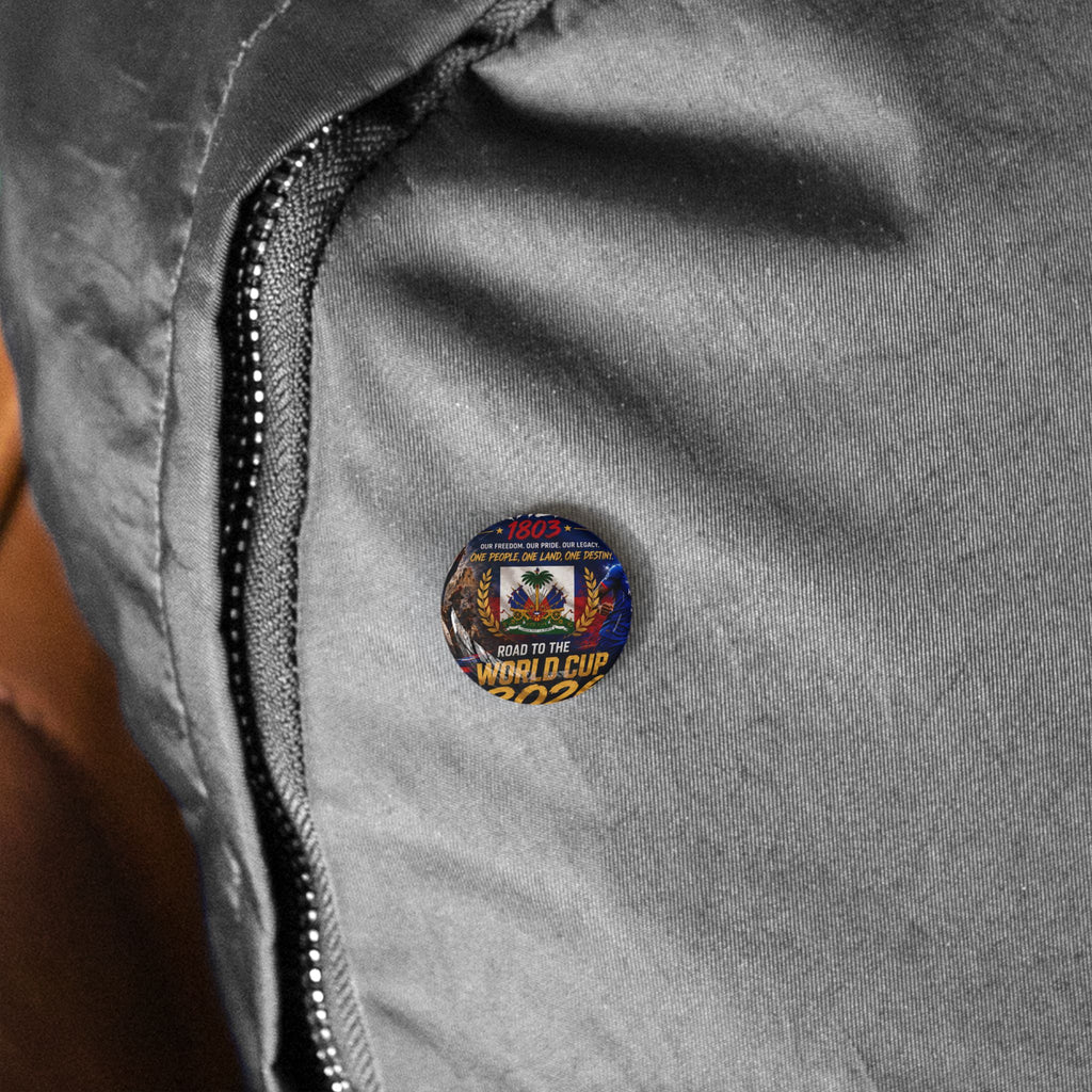 Haiti World Cup 2022 Round Pin – 'Road to the World Cup' Flag Button