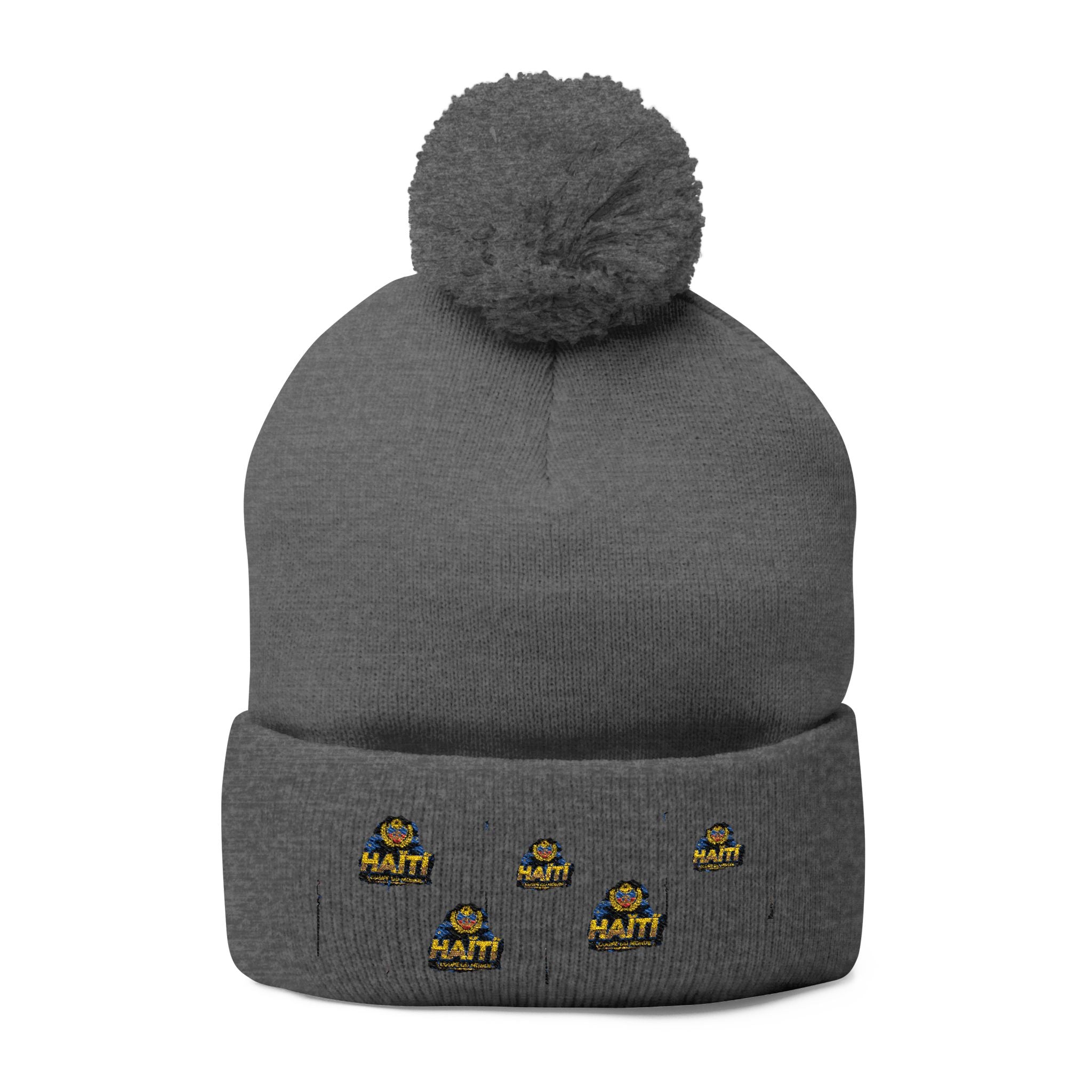 Embroidered Pom-Pom Beanie — Cute Mini Ducklings Knit Hat