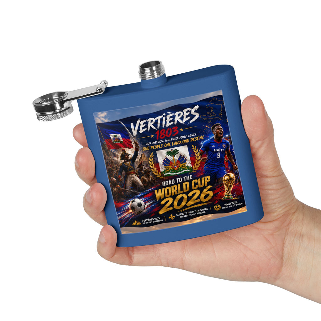 Flask — Haiti Vertières 1803 World Cup 2026 Tribute 6oz Stainless Steel