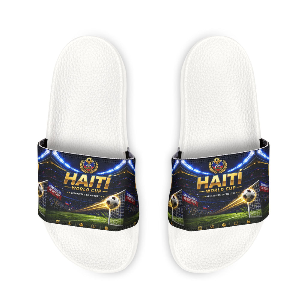 Slides — Haiti Soccer Stadium Graphic Adjustable Strap Sandals