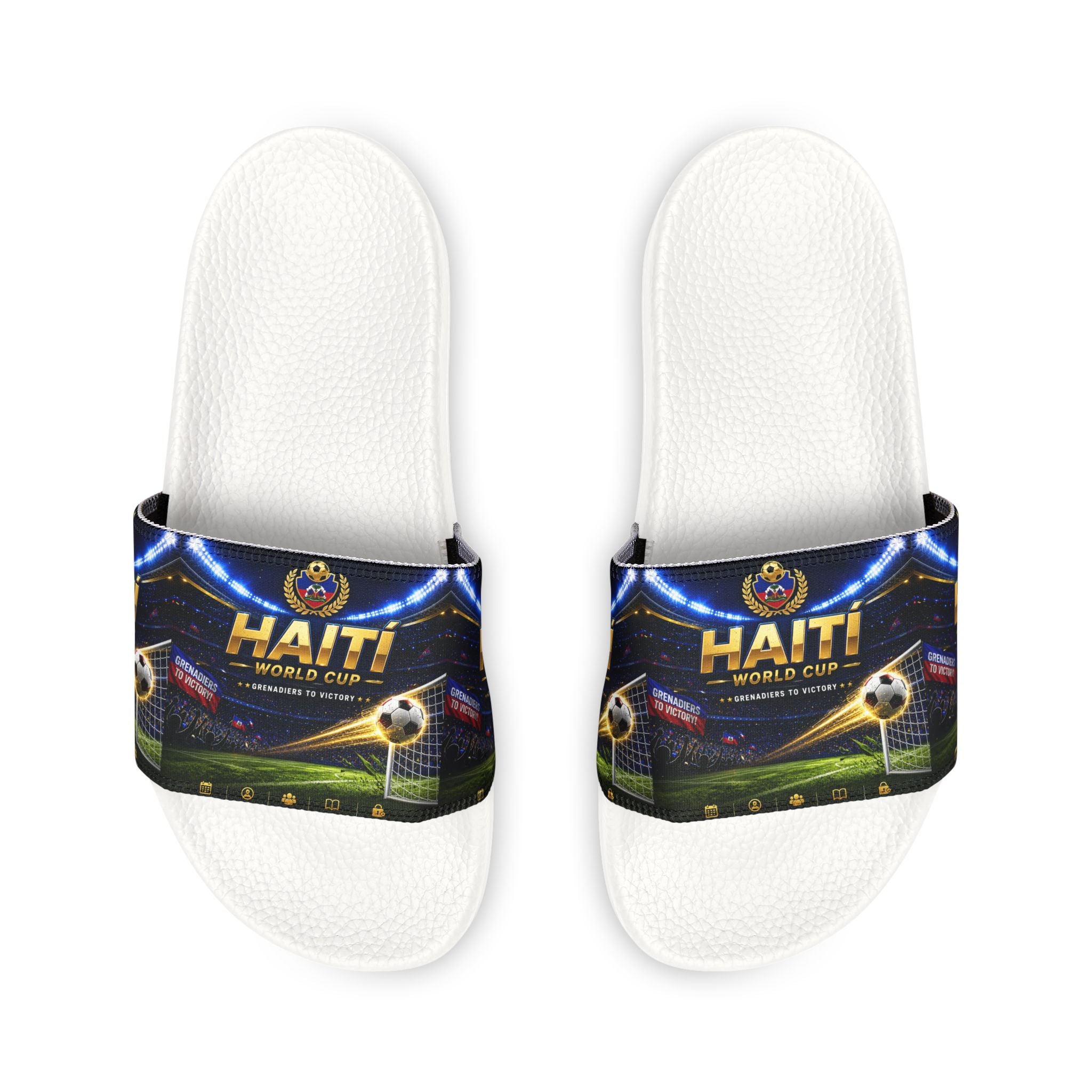 Slides — Haiti Soccer Stadium Graphic Adjustable Strap Sandals