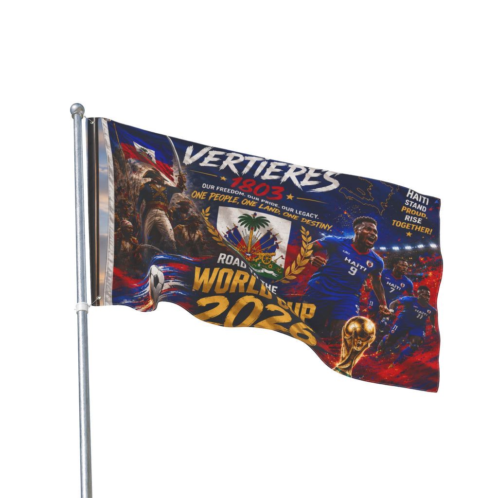 Haiti Vertières 1803 World Cup 2026 Double-Sided Flag — Road to the World Cup Support Banner