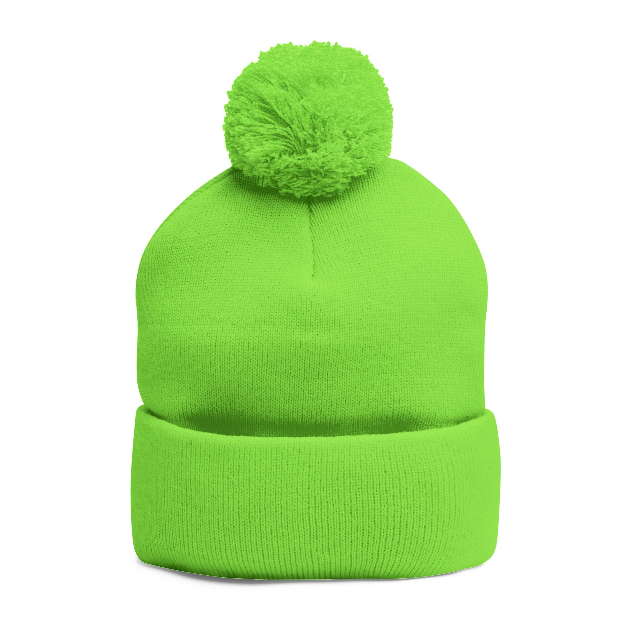 Embroidered Pom-Pom Beanie — Cute Mini Ducklings Knit Hat