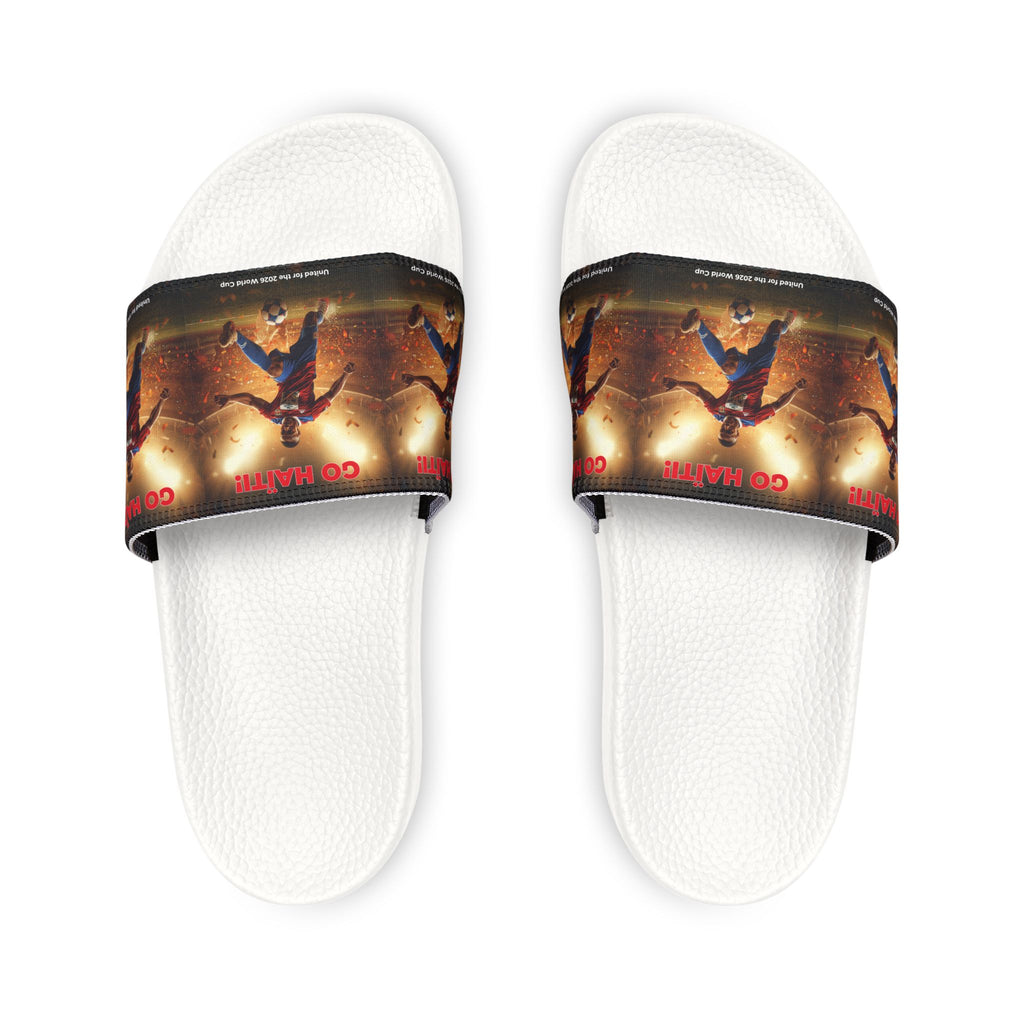Removable-Strap Slide Sandals with Nightscape Graphic