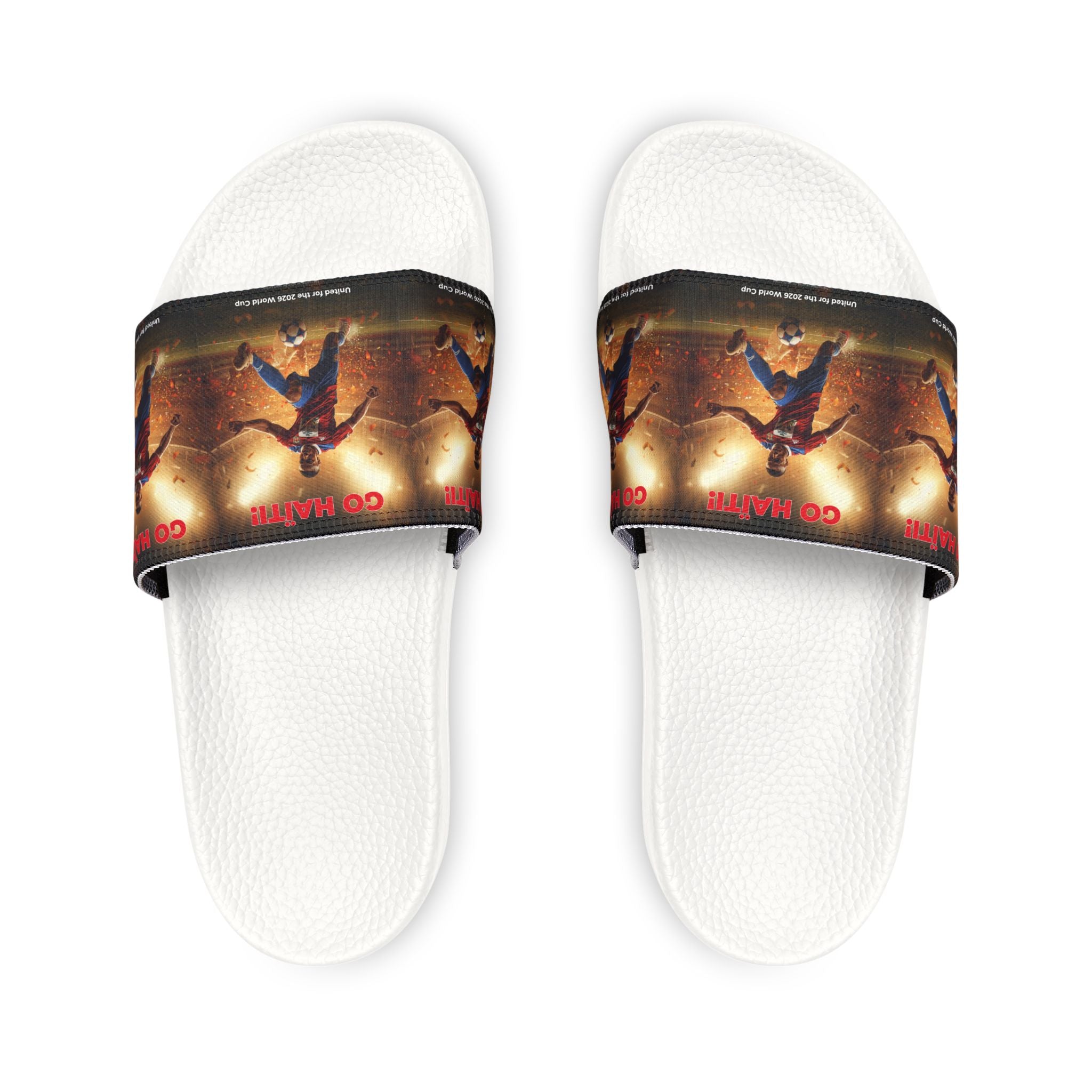 Removable-Strap Slide Sandals with Nightscape Graphic