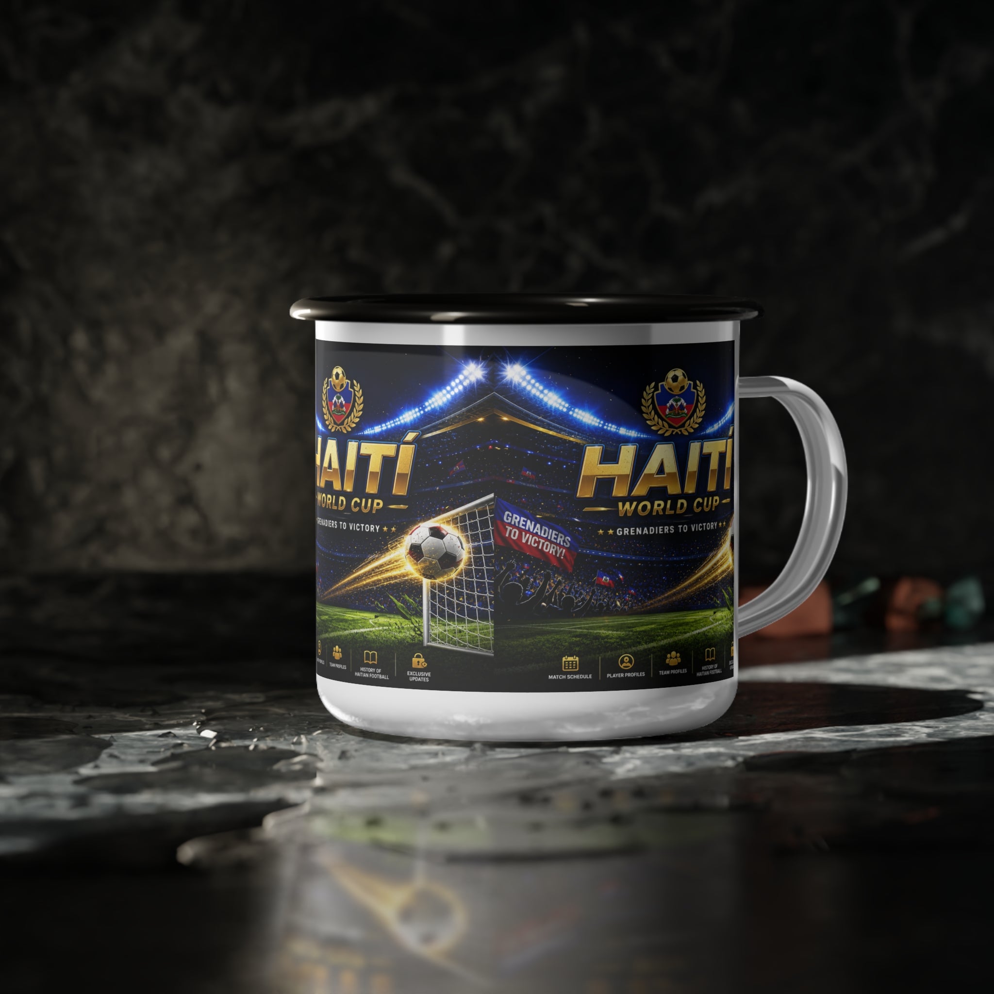 Haiti World Cup Enamel Camp Cup — Soccer Stadium Design