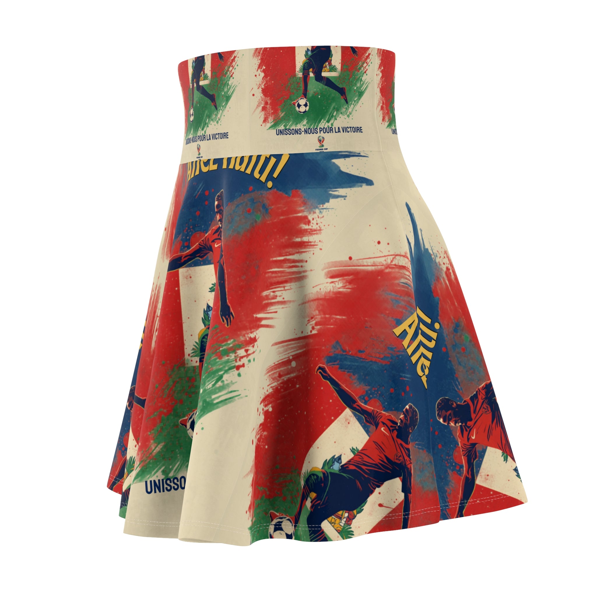 Vintage Soccer Player Skater Skirt — Retro World Cup Football Print