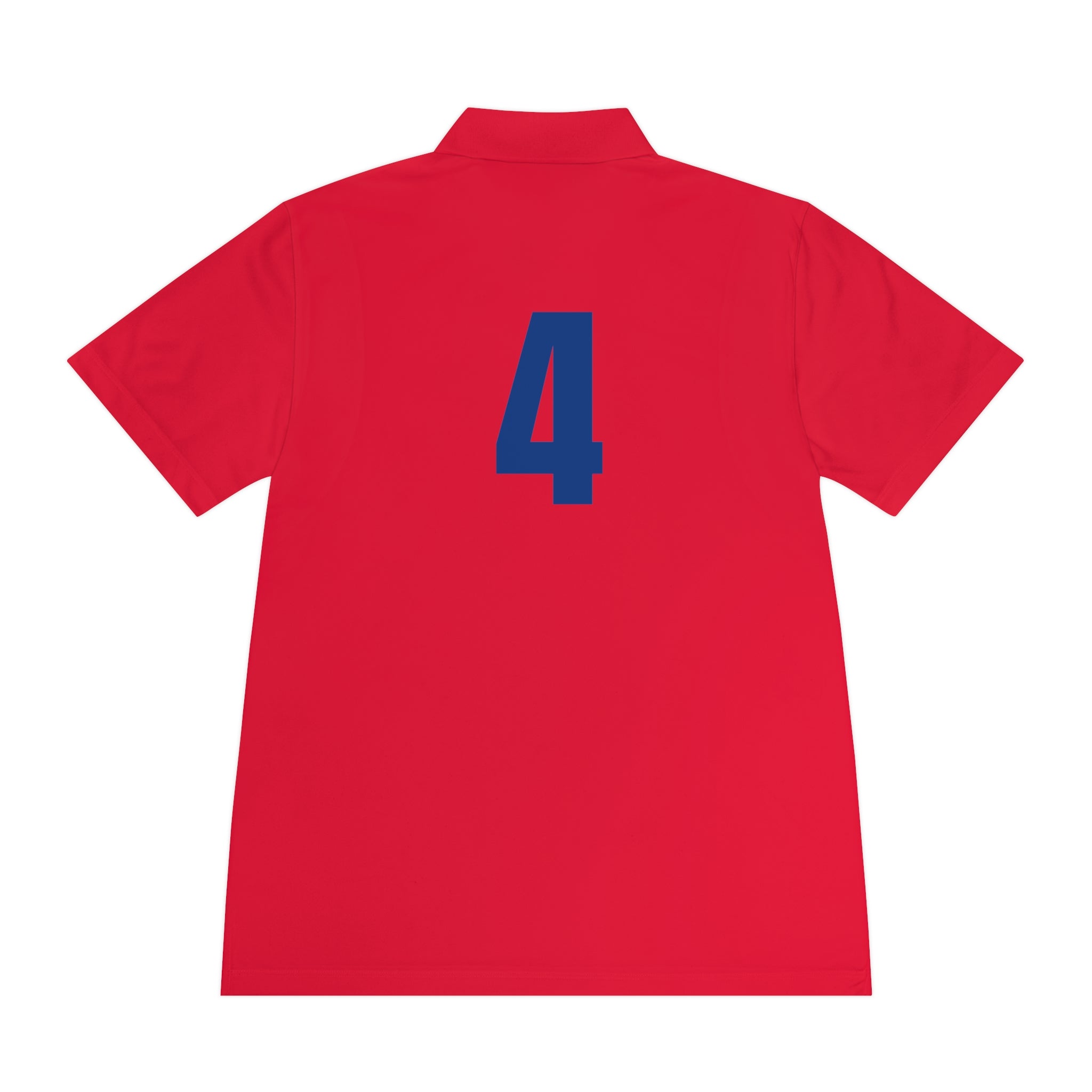 Men's Sport Polo Shirt with Player Photo & Back Number 4 — Athletic Team Golf Polo