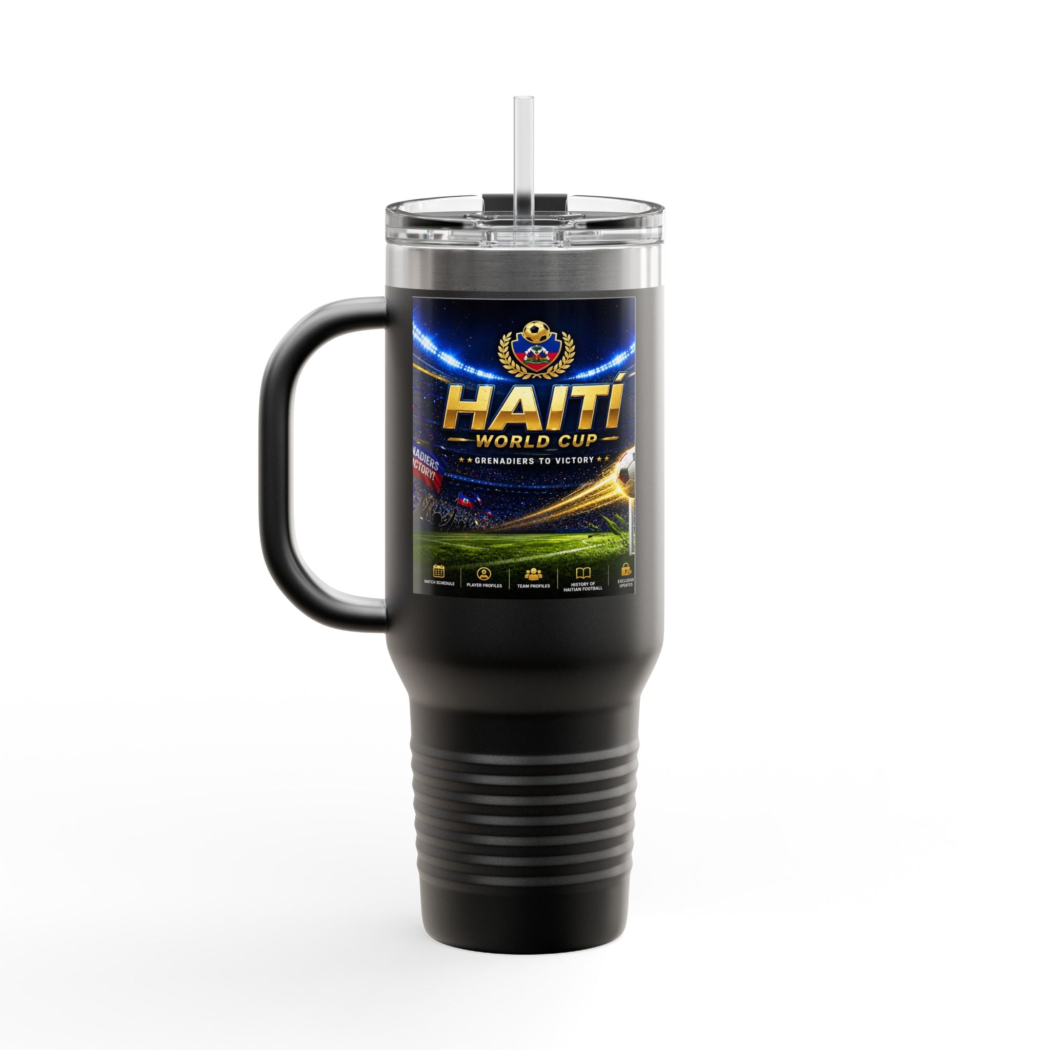 Haiti World Cup 40oz Insulated Travel Mug — Sports Fan Tumbler