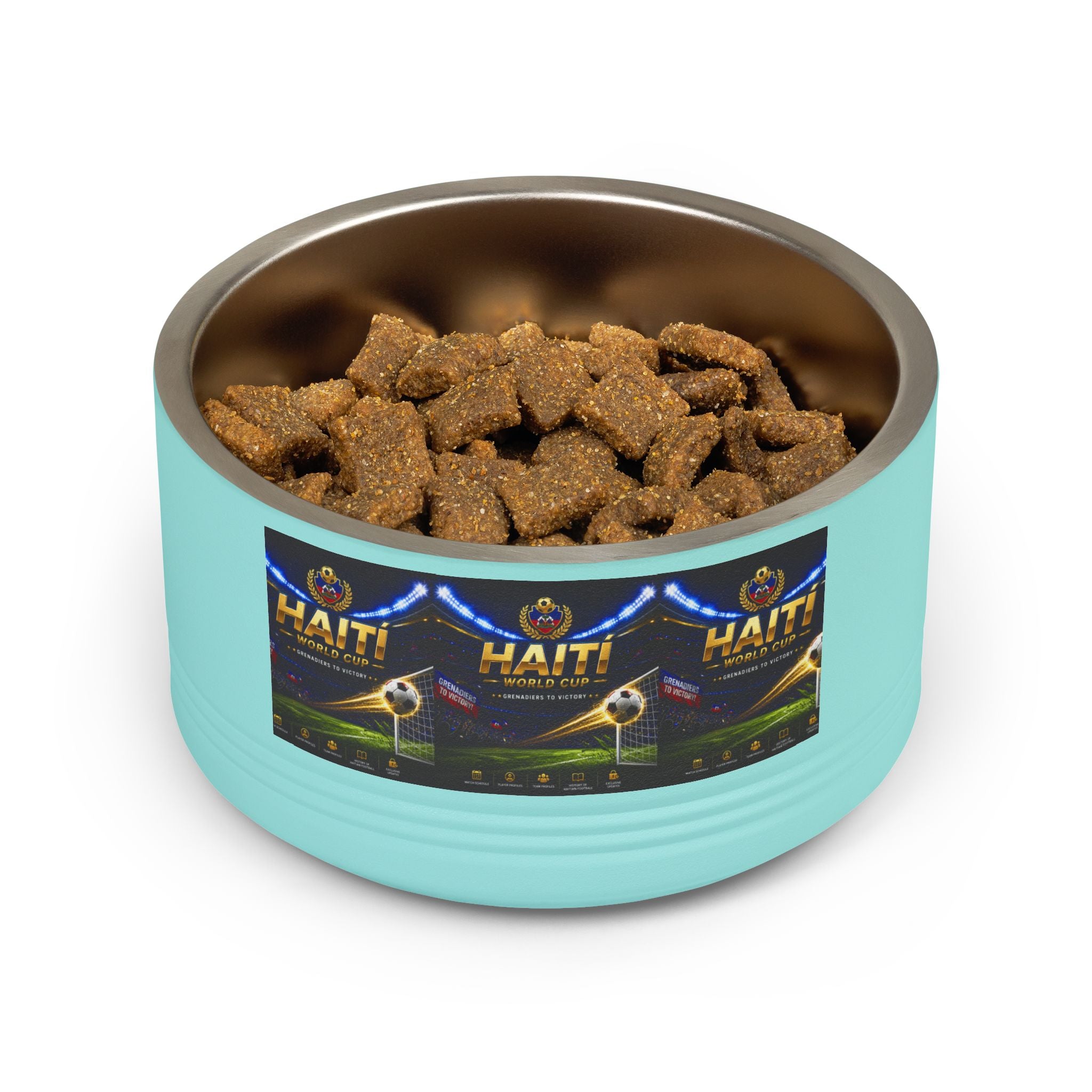 Haiti Football Crest Pet Bowl — 18oz Stainless Dog & Cat Dish
