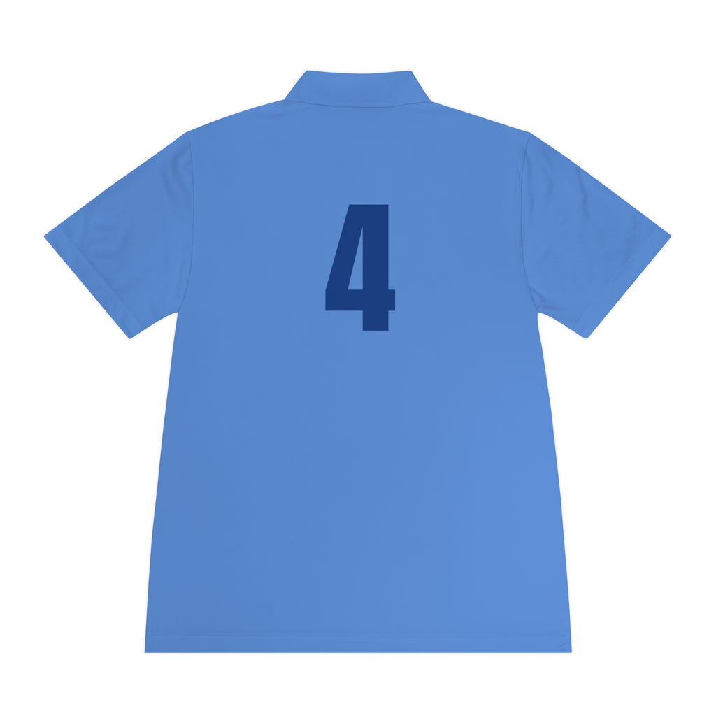 Men's Sport Polo Shirt with Player Photo & Back Number 4 — Athletic Team Golf Polo