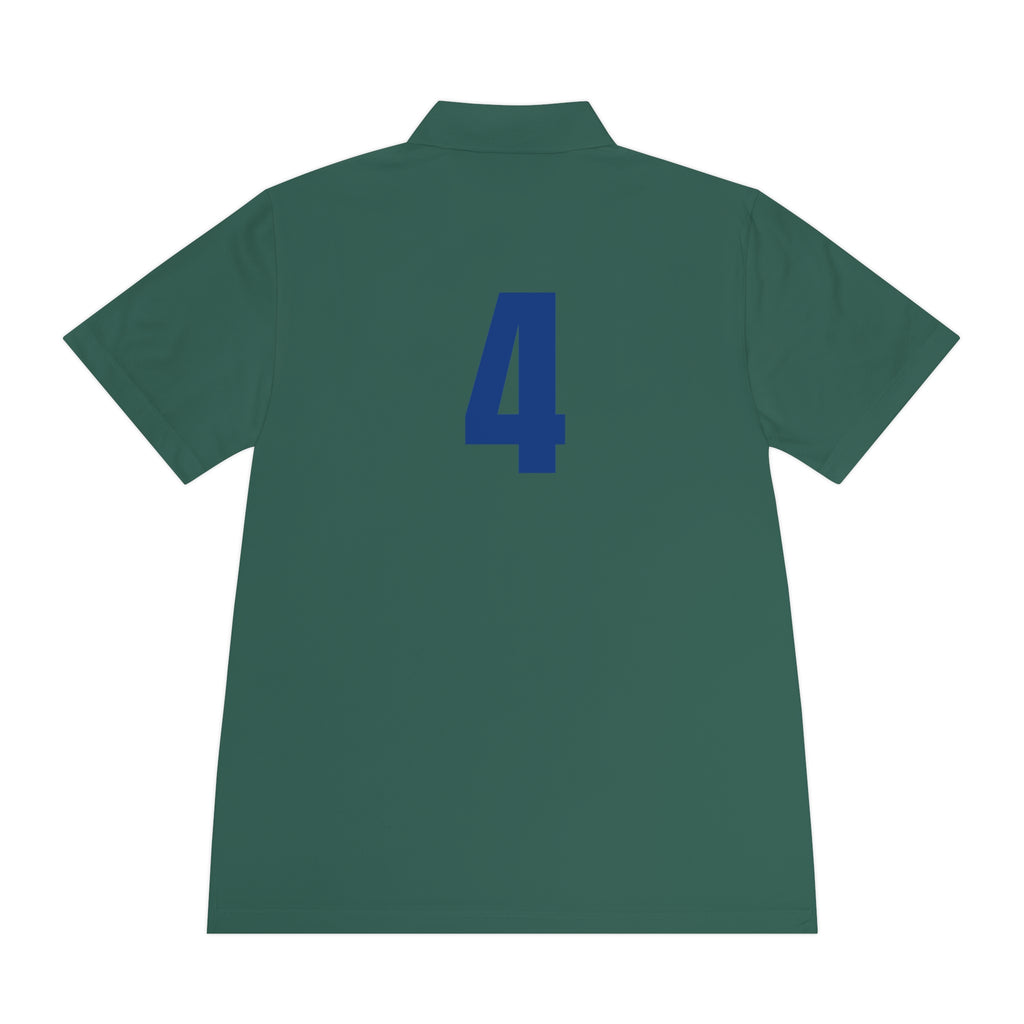 Men's Sport Polo Shirt with Player Photo & Back Number 4 — Athletic Team Golf Polo