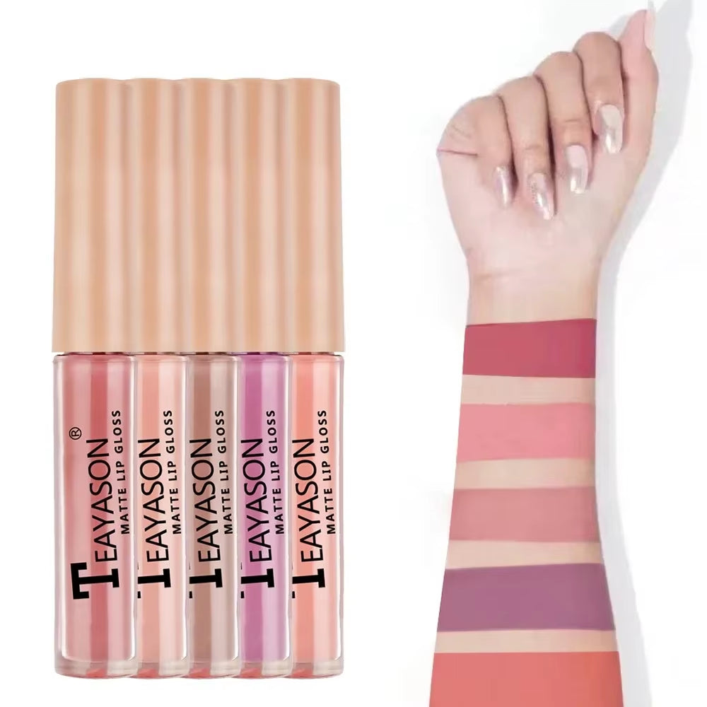 5Pcs/Set Waterproof Lipstick Sexy Halloween Lip Stick Matte Velvet Lipsticks Lips Makeup Cosmetics Labiales Matte