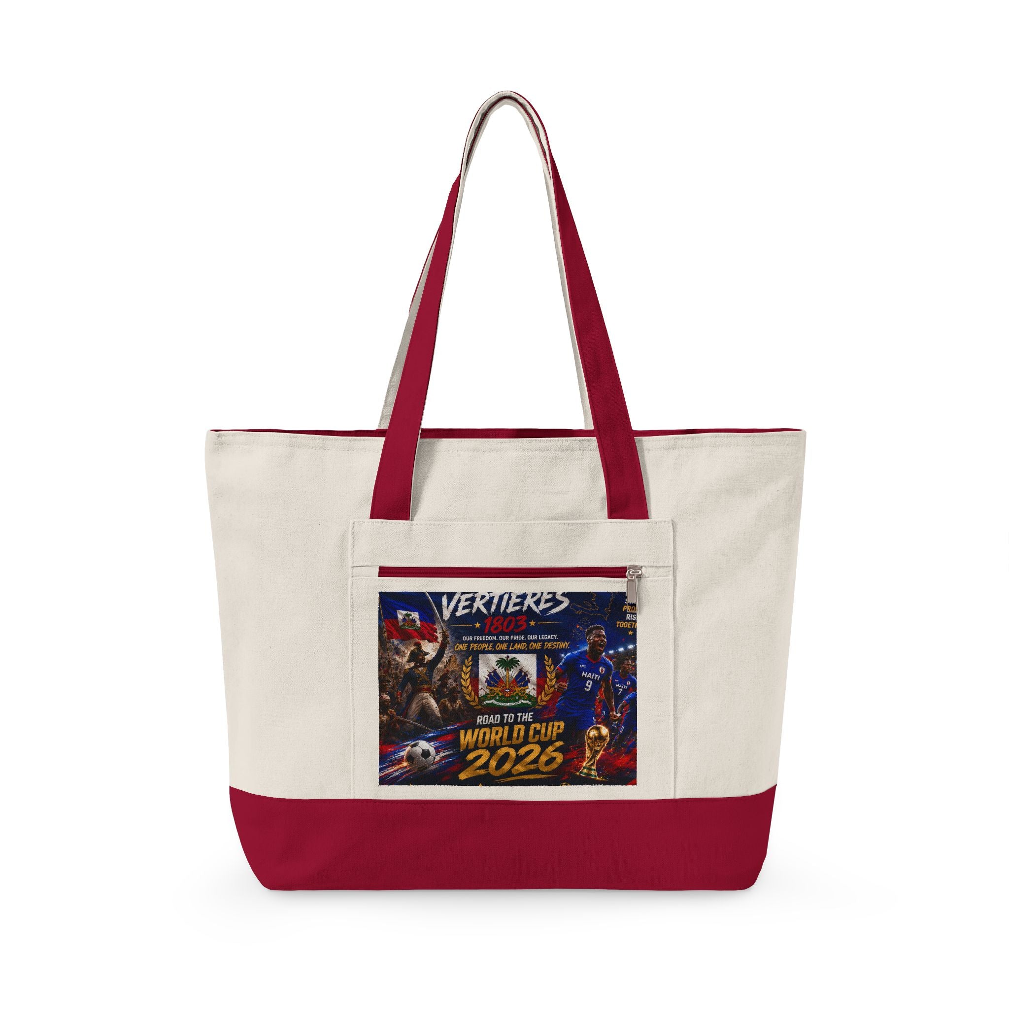 Canvas Tote Bag — Vertières World Cup 2026 Graphic Zippered Tote