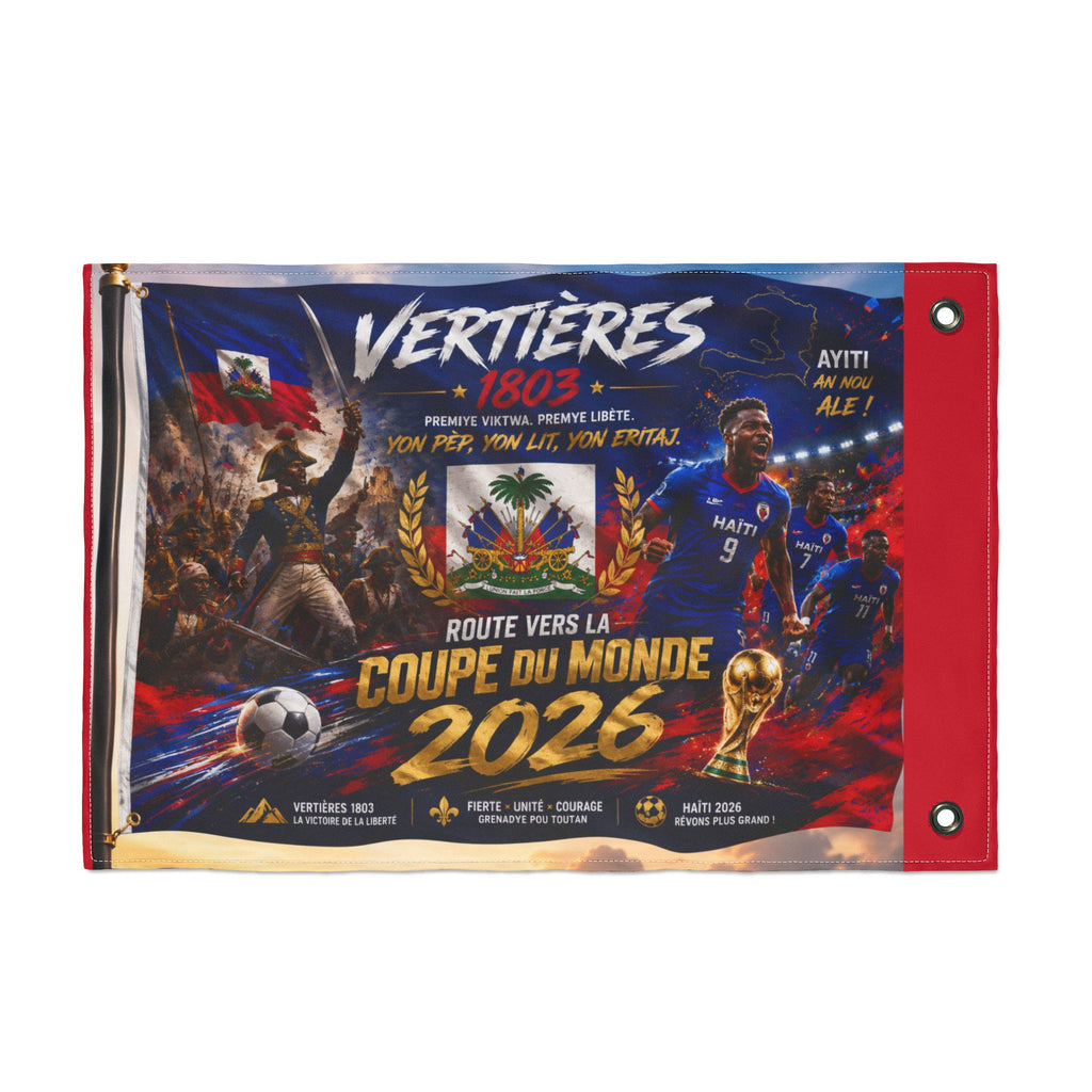 Double-Sided Flag — Vertières 1803 World Cup 2026 Support Banner