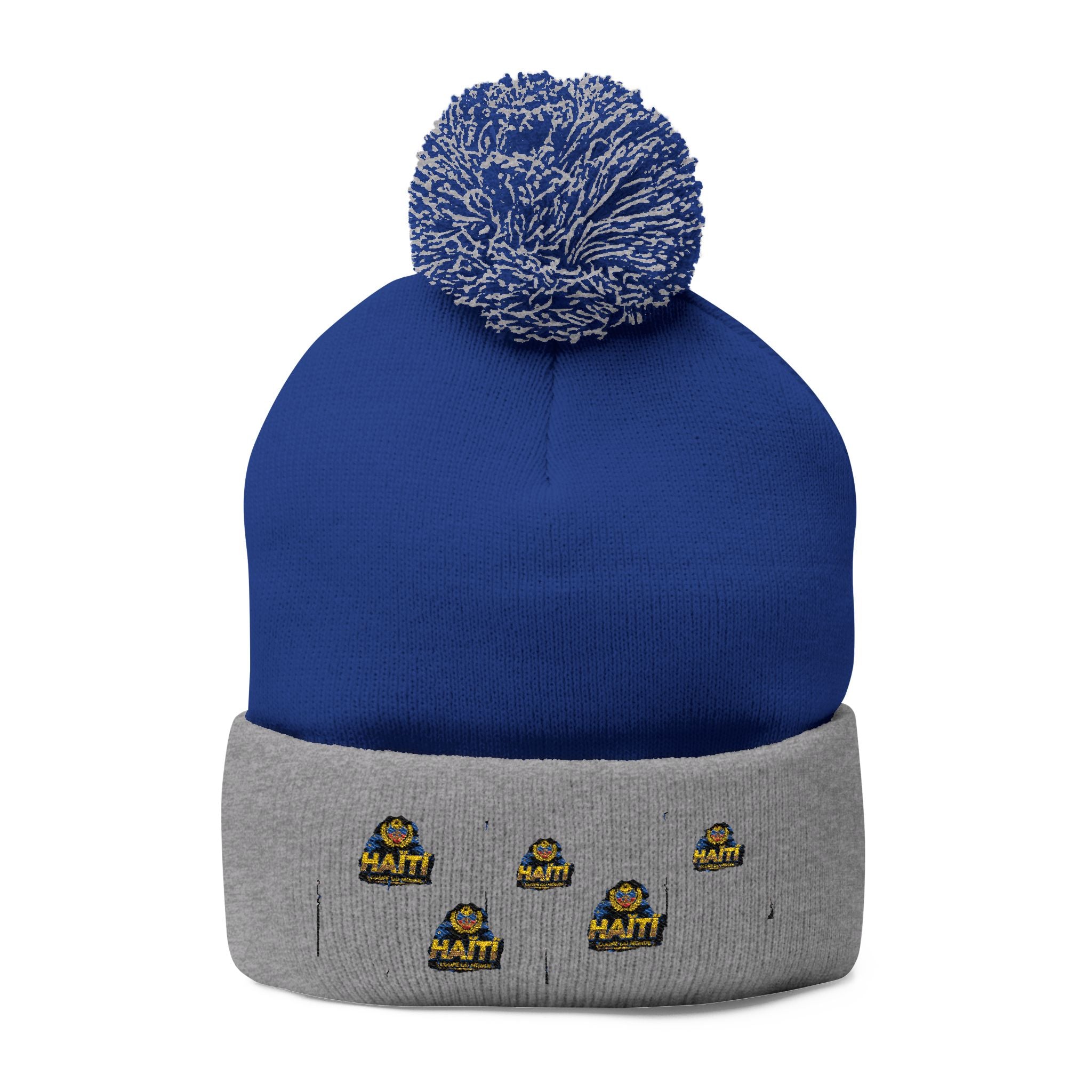 Embroidered Pom-Pom Beanie — Cute Mini Ducklings Knit Hat