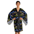 Haiti Flag Pattern Kimono Robe — All-Over Print Long Sleeve
