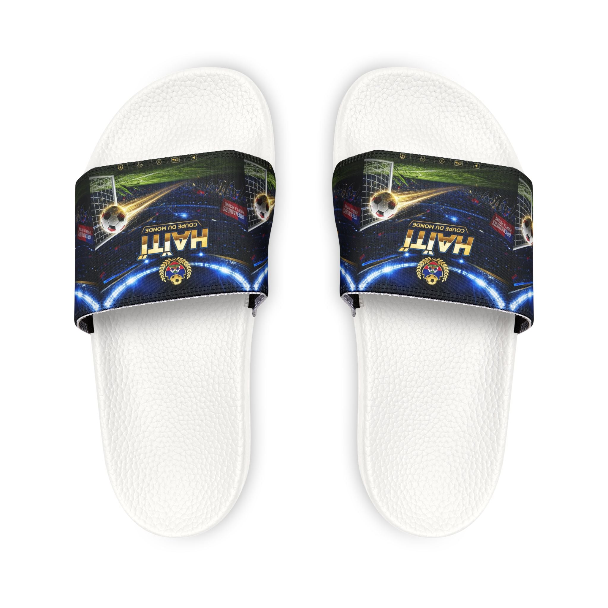 Youth Soccer Stadium Slide Sandals — Custom Haiti Team Design