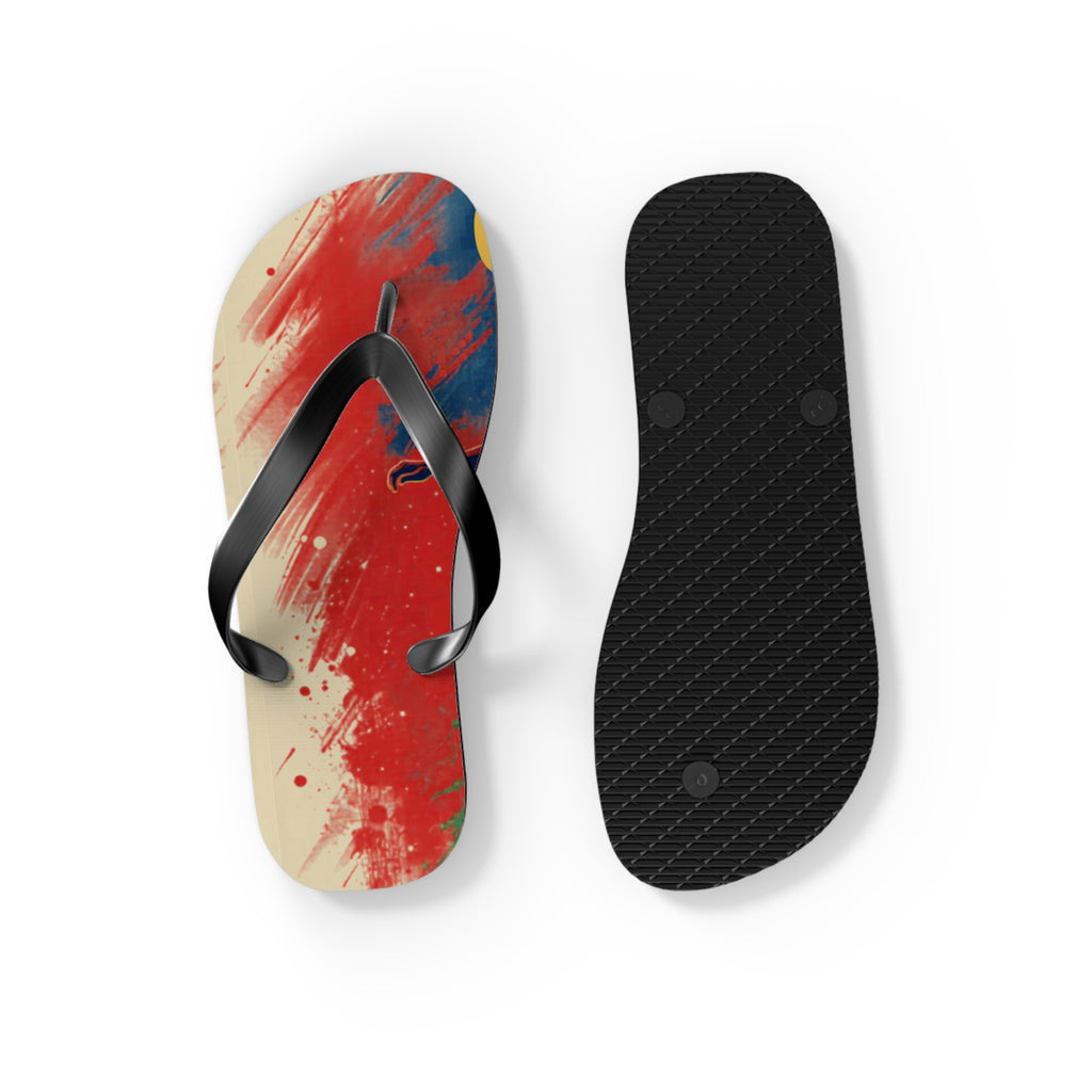 Abstract Paint Splash Flip Flops — Colorful Summer Beach Sandals