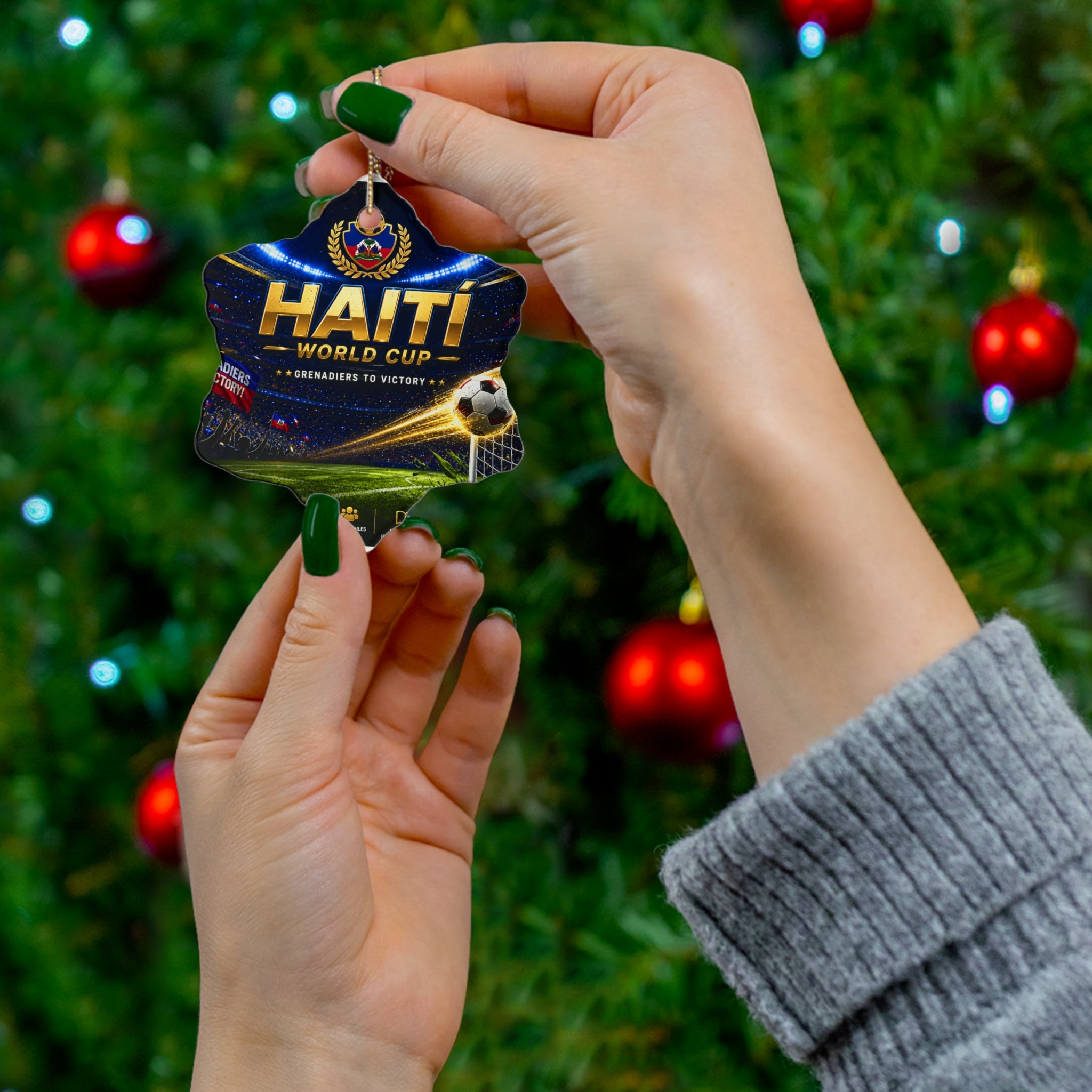 Haiti World Cup Ceramic Ornament – Soccer Stadium Keepsake