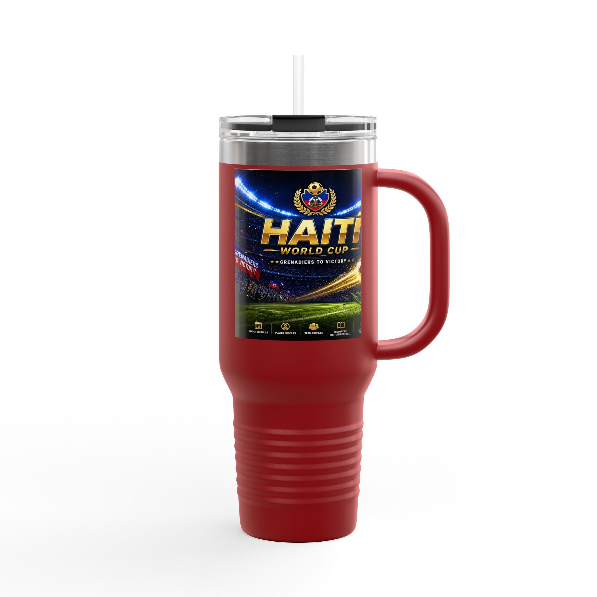 Haiti World Cup 40oz Insulated Travel Mug — Sports Fan Tumbler