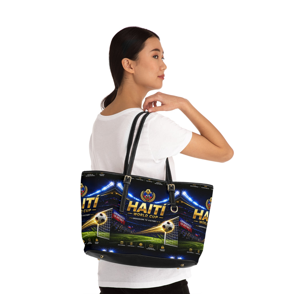 Haiti World Cup PU Leather Shoulder Bag — Soccer Stadium Graphic Tote